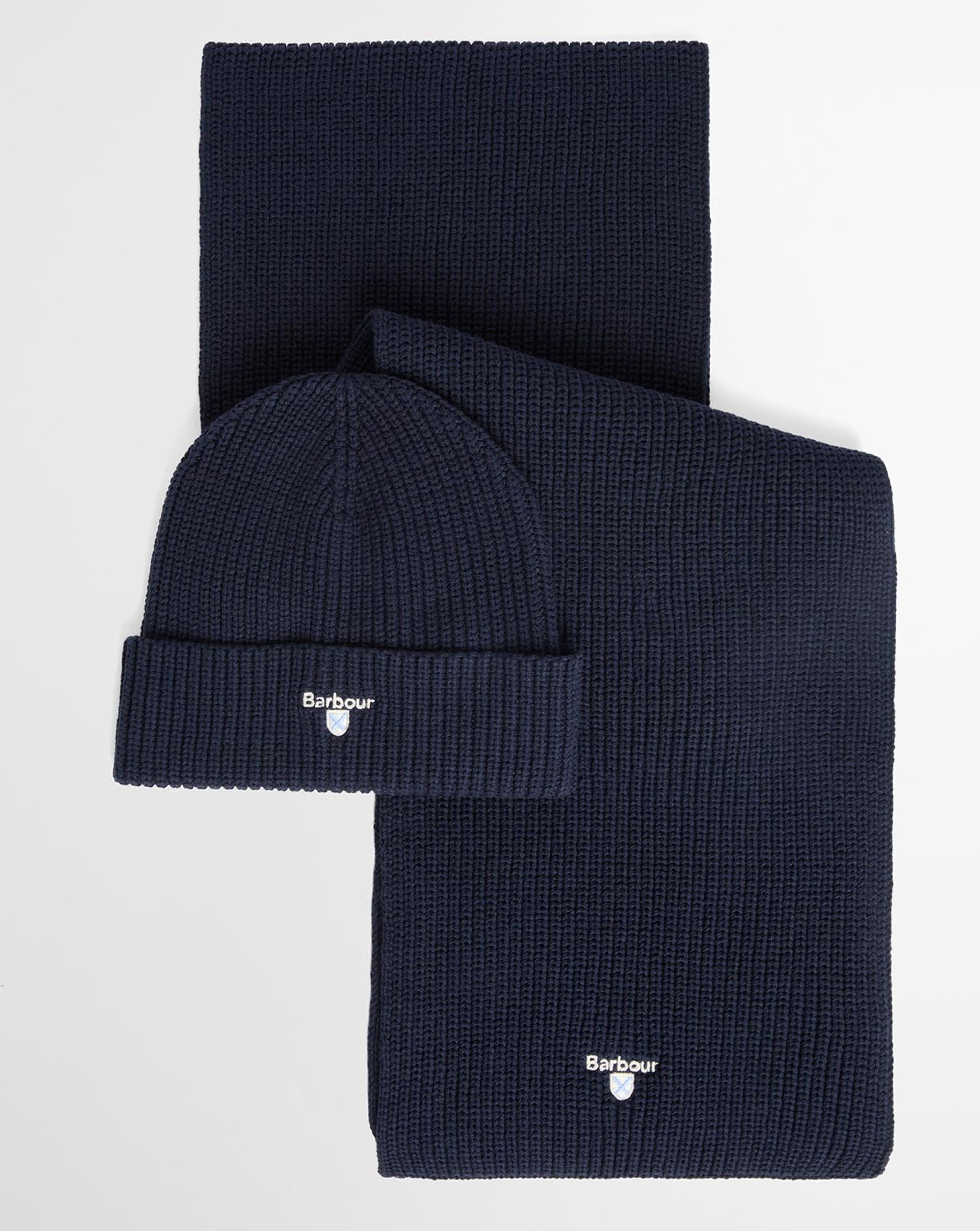 Barbour Navy Cascade Beanie & Scarf Gift Set - One - Image 4