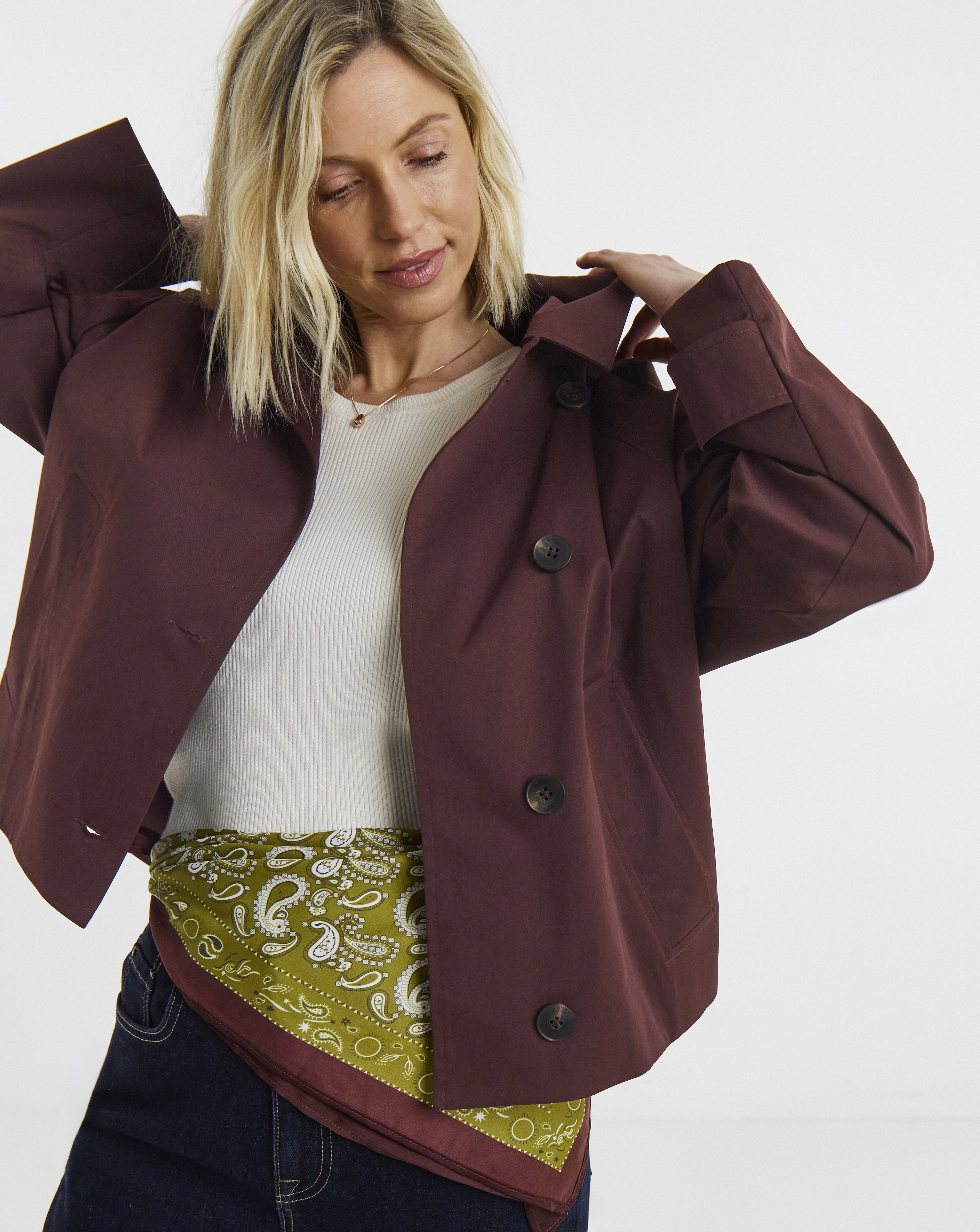 Short Hooded Trench Coat