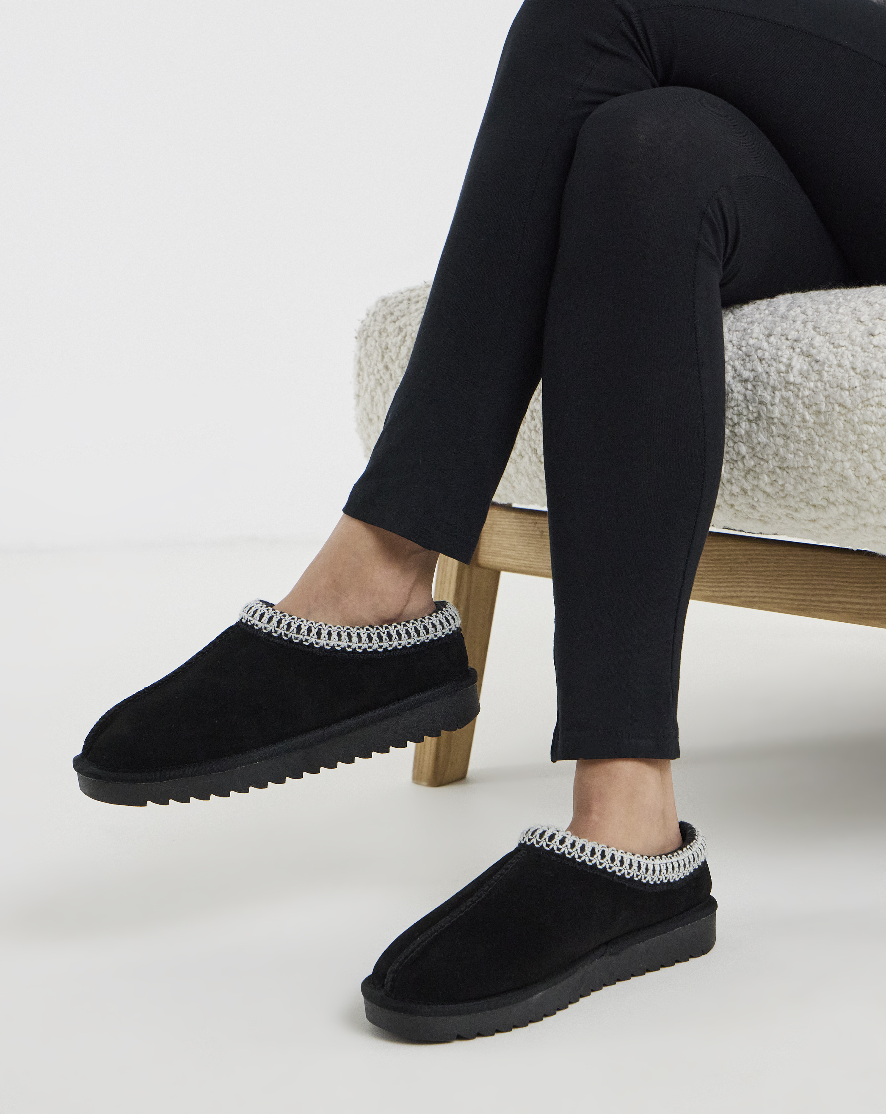 Embroidery Full Mule Slipper Extra Wide