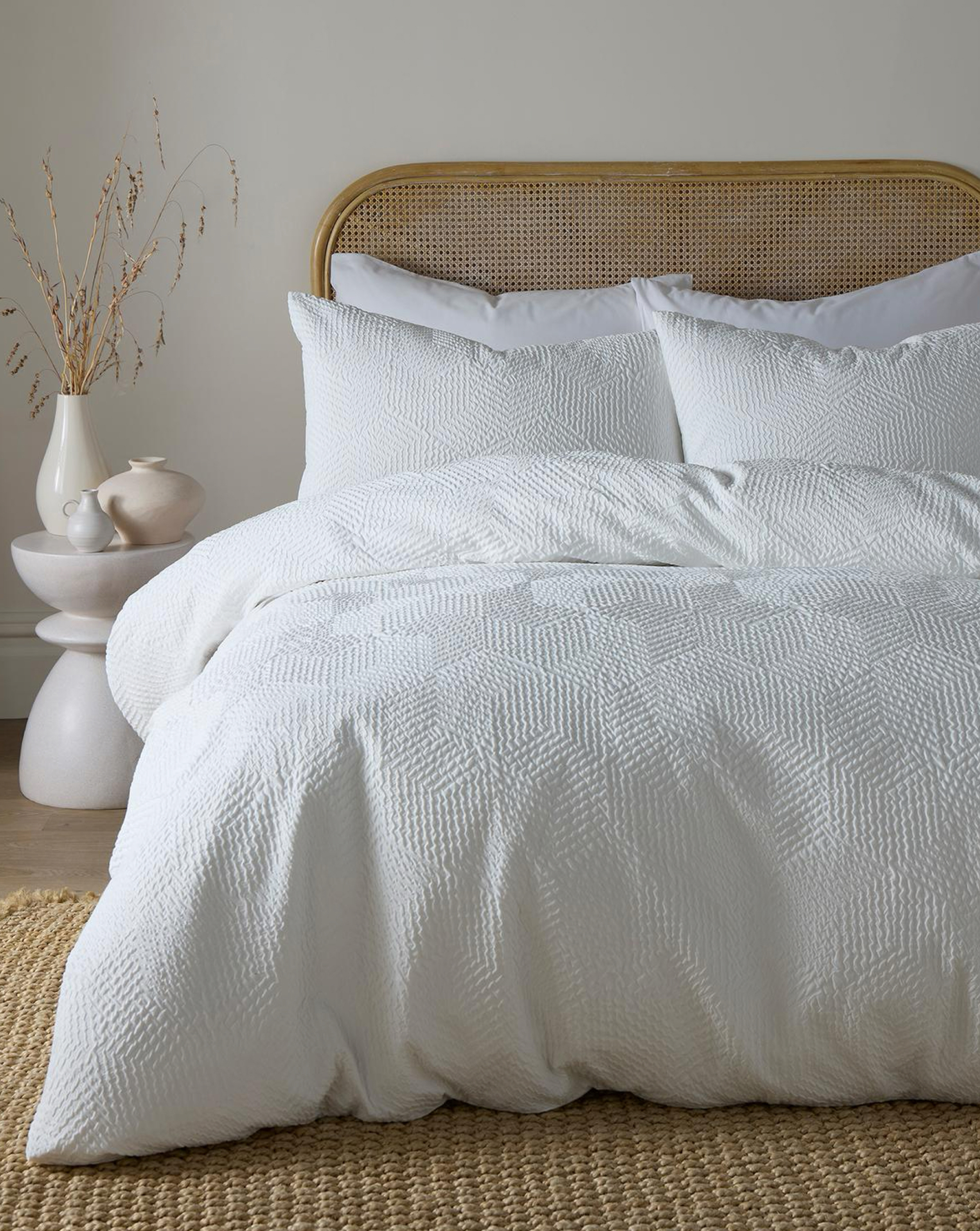 Serene Embossed Geo Duvet Cover Set