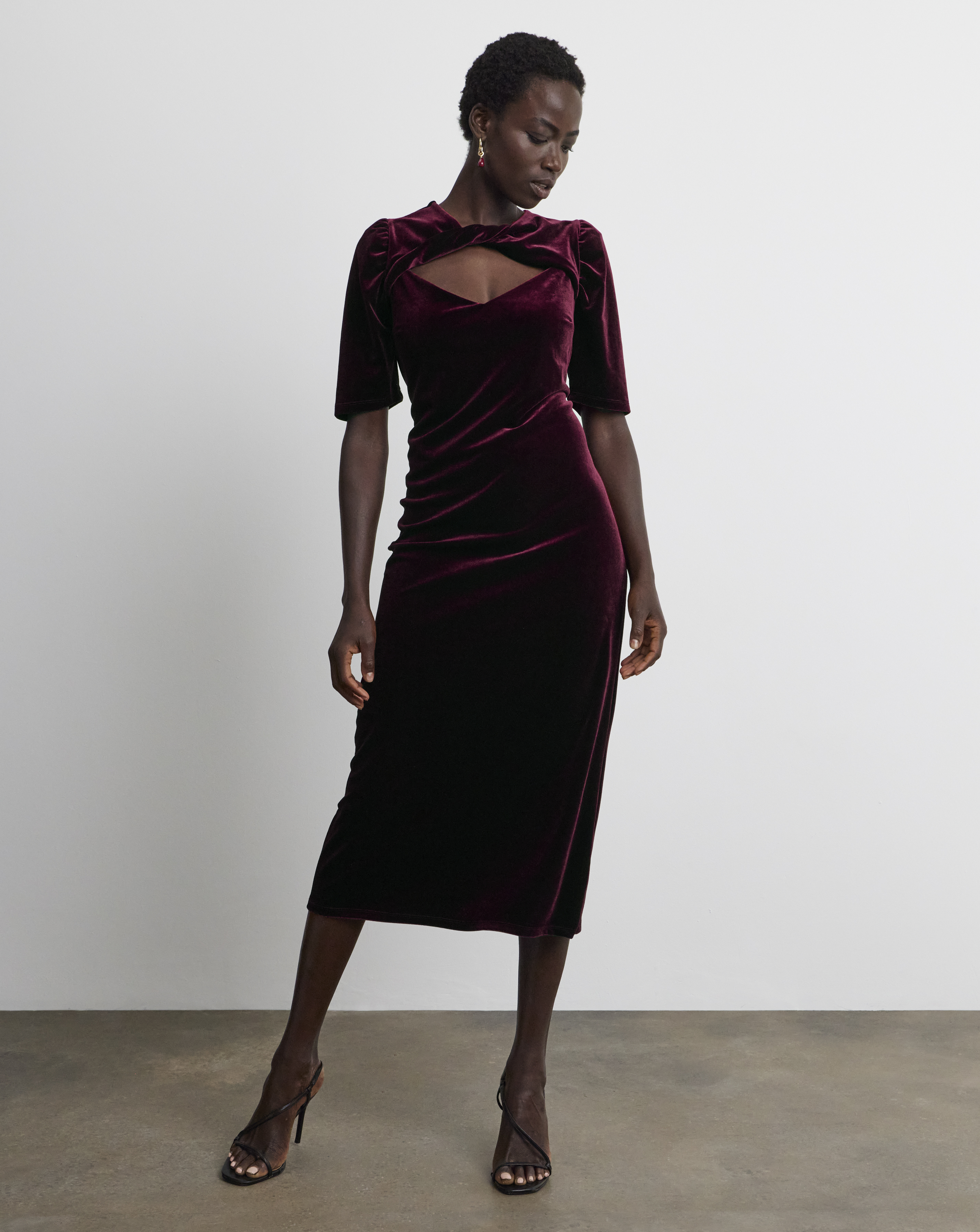 Joanna Hope Velour Midi Dress