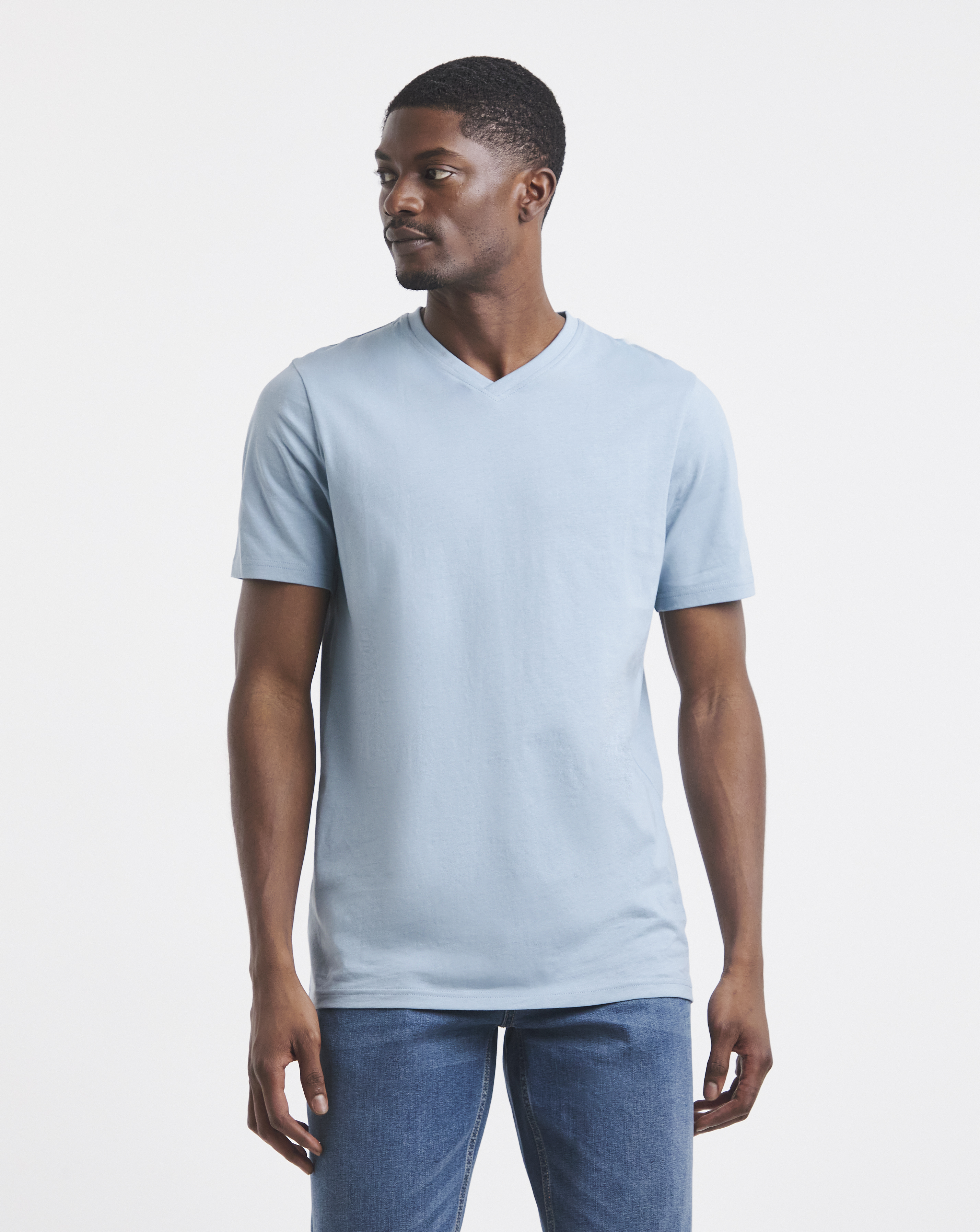 New In - Pure Cotton V Neck T-Shirt Long