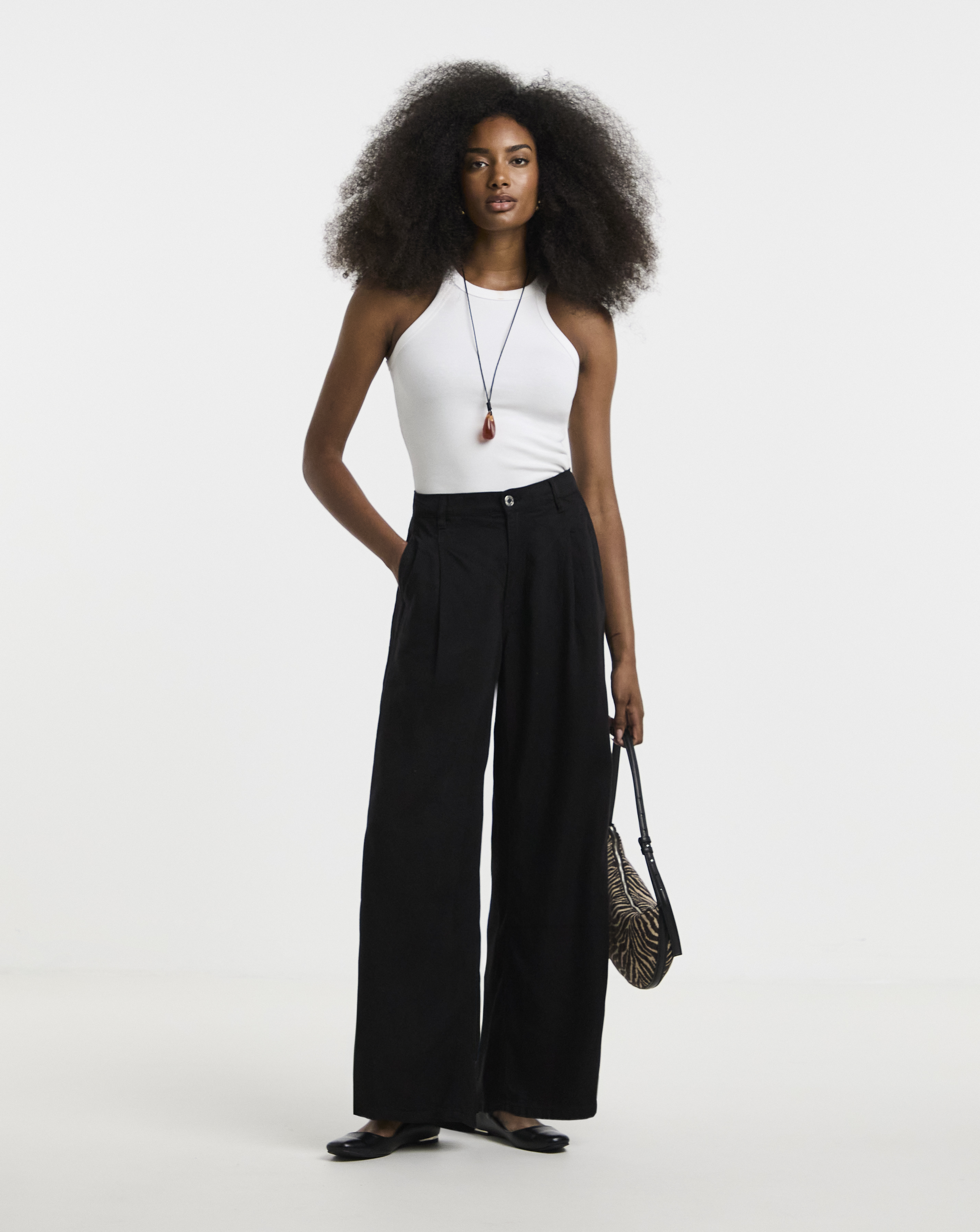 Simply Be Black Draped Wide Leg Jeans