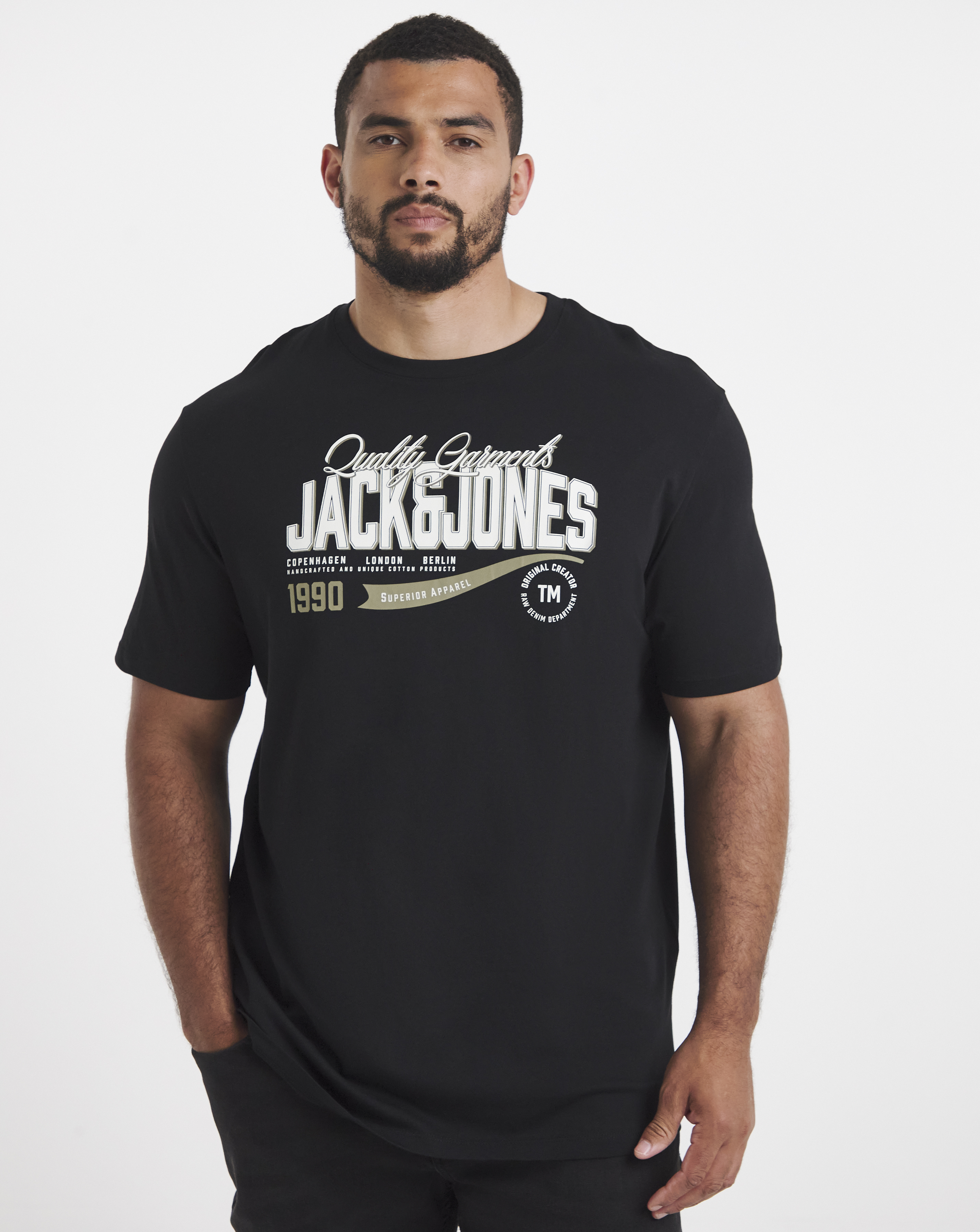 New In - Jack & Jones Graphic Logo Tee - Black