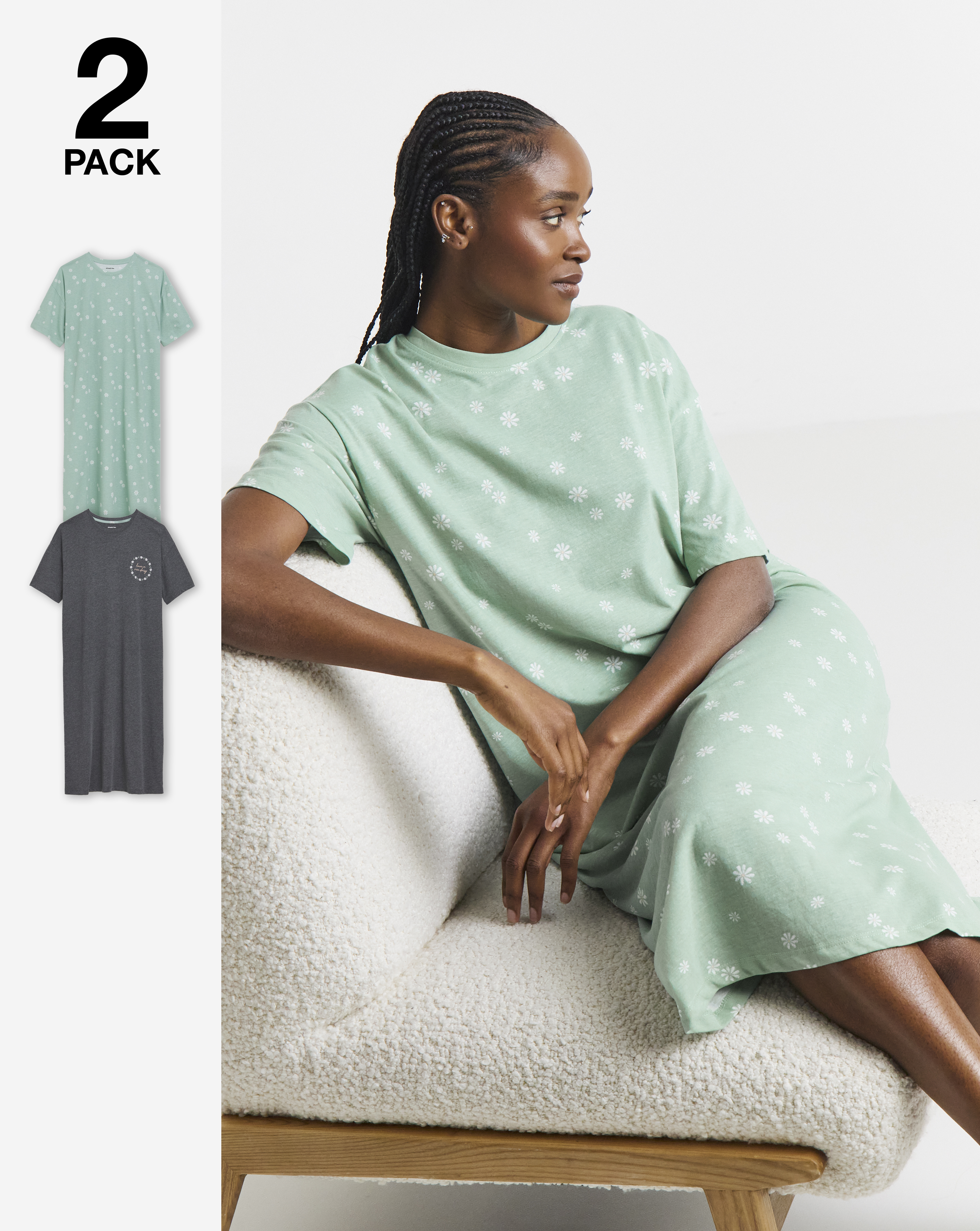Floral Value 2 Pack T-Shirt Nighties