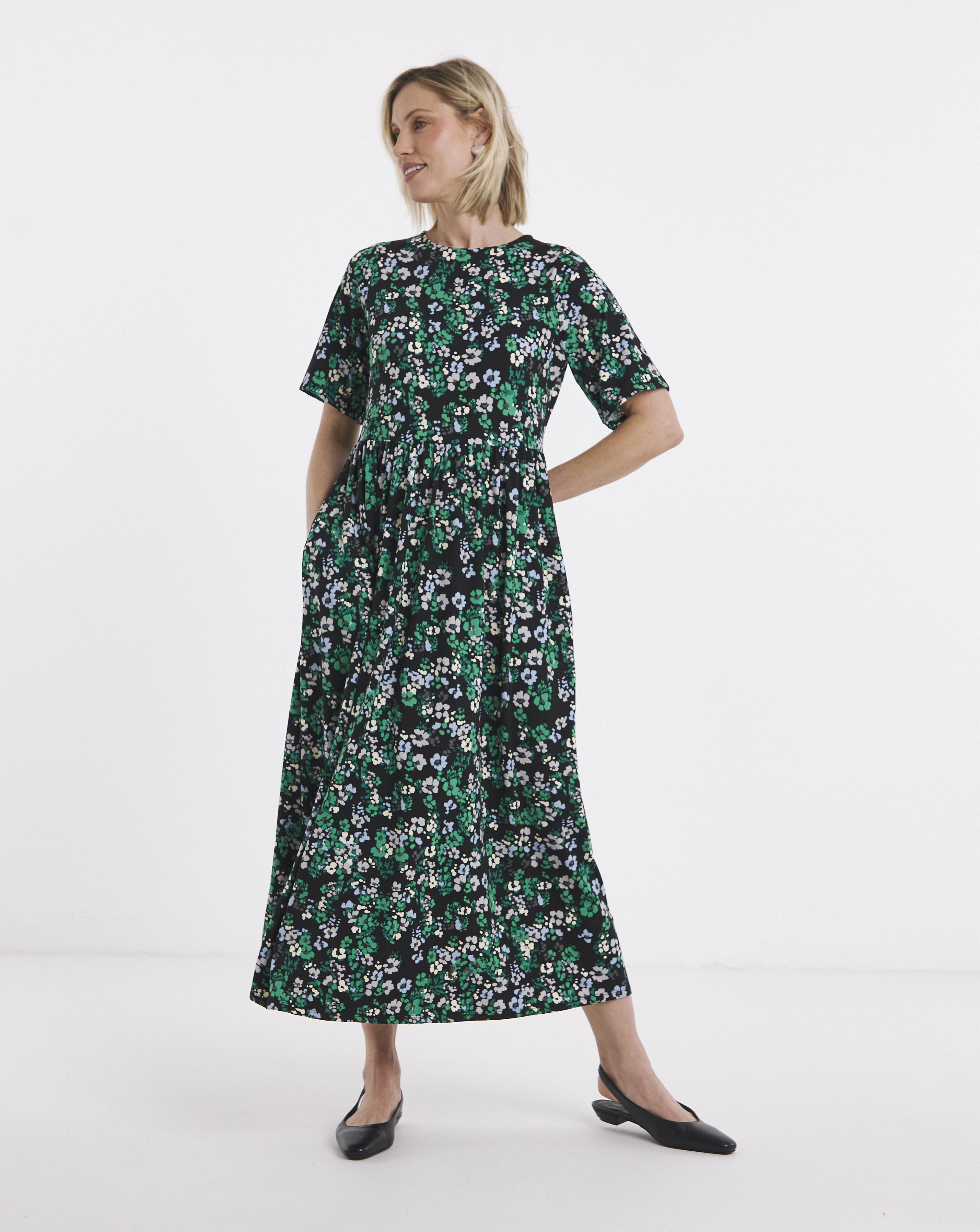 New In - Jersey Smock Midi Dress
