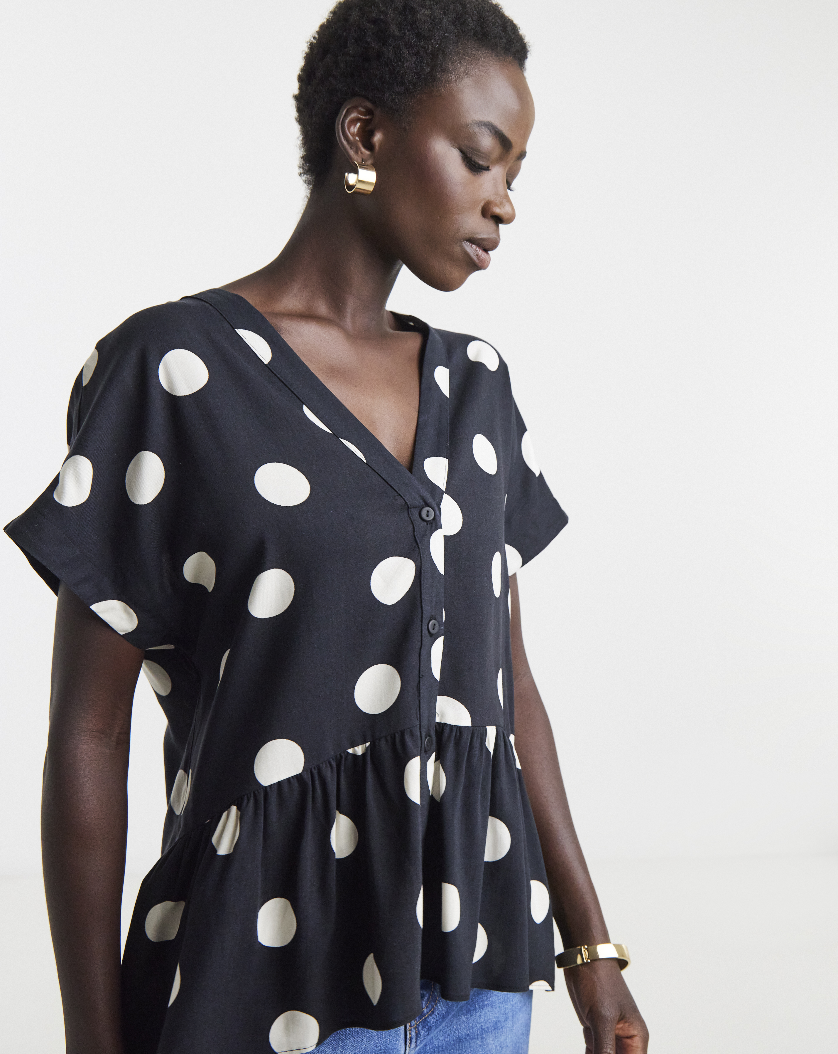 Short Sleeve Button Through Top