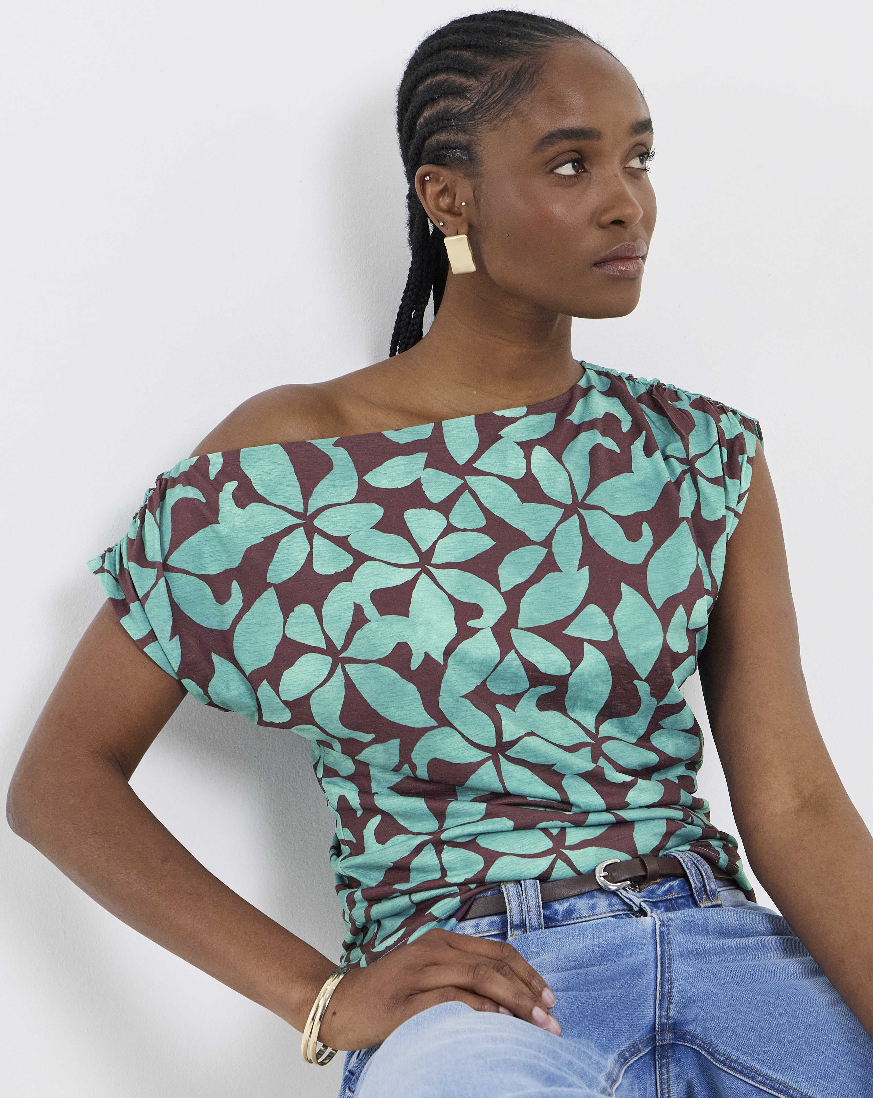Off the Shoulder Mesh Top