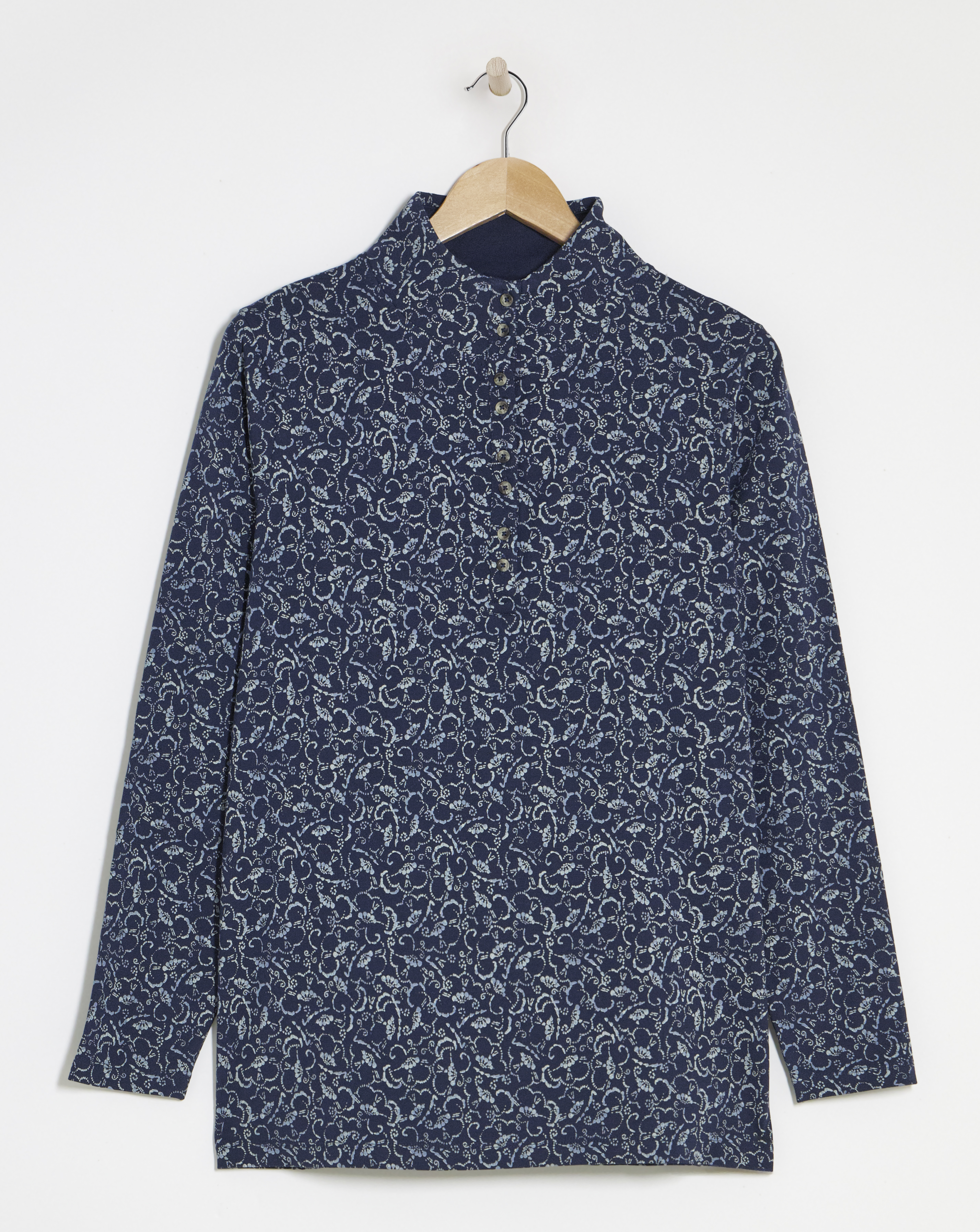 Julipa Button Funnel Neck Jersey Top