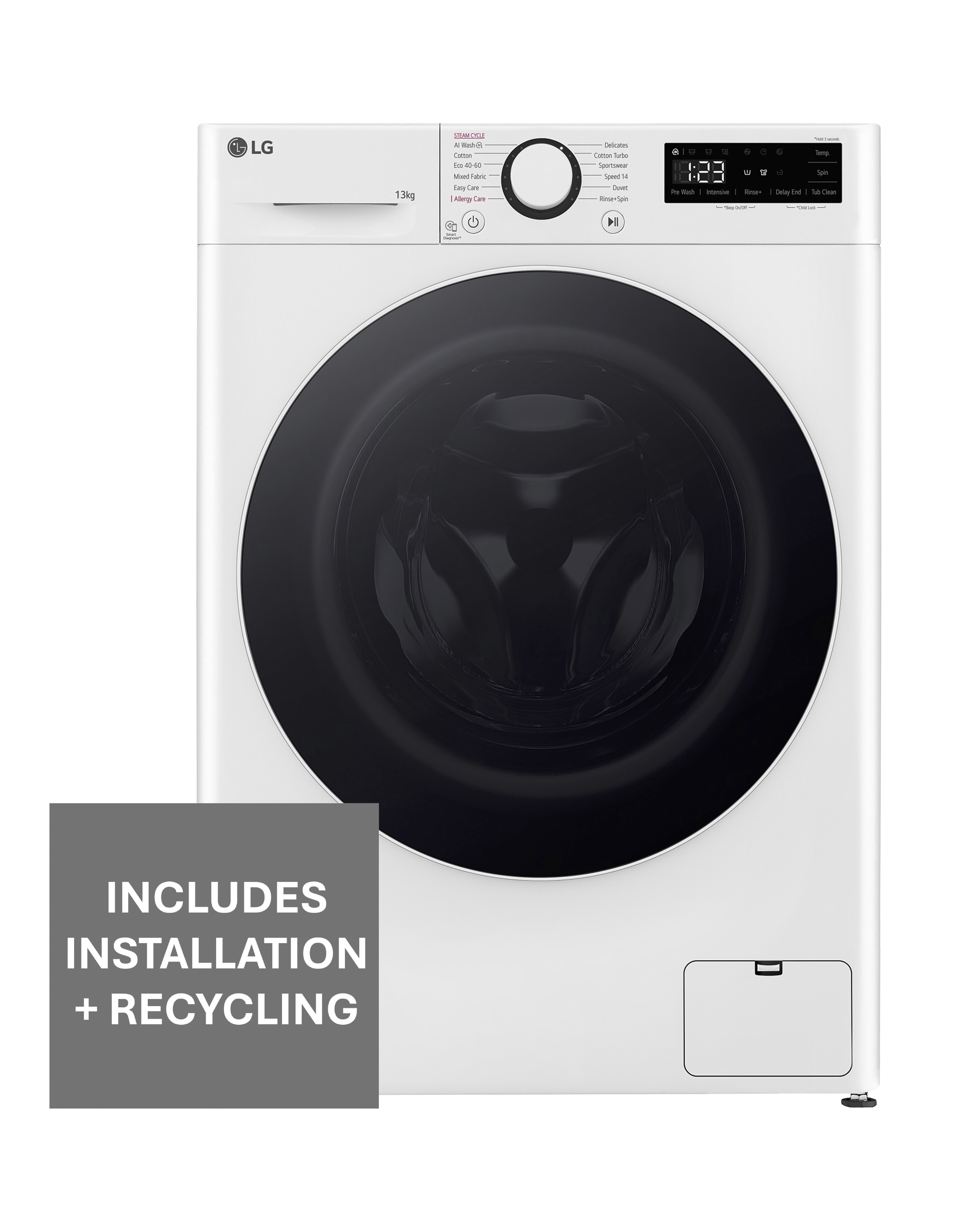 B&Q - F4Y513Wwln1White 13Kg Washing Machine1400 RpmA Energy - Image 15