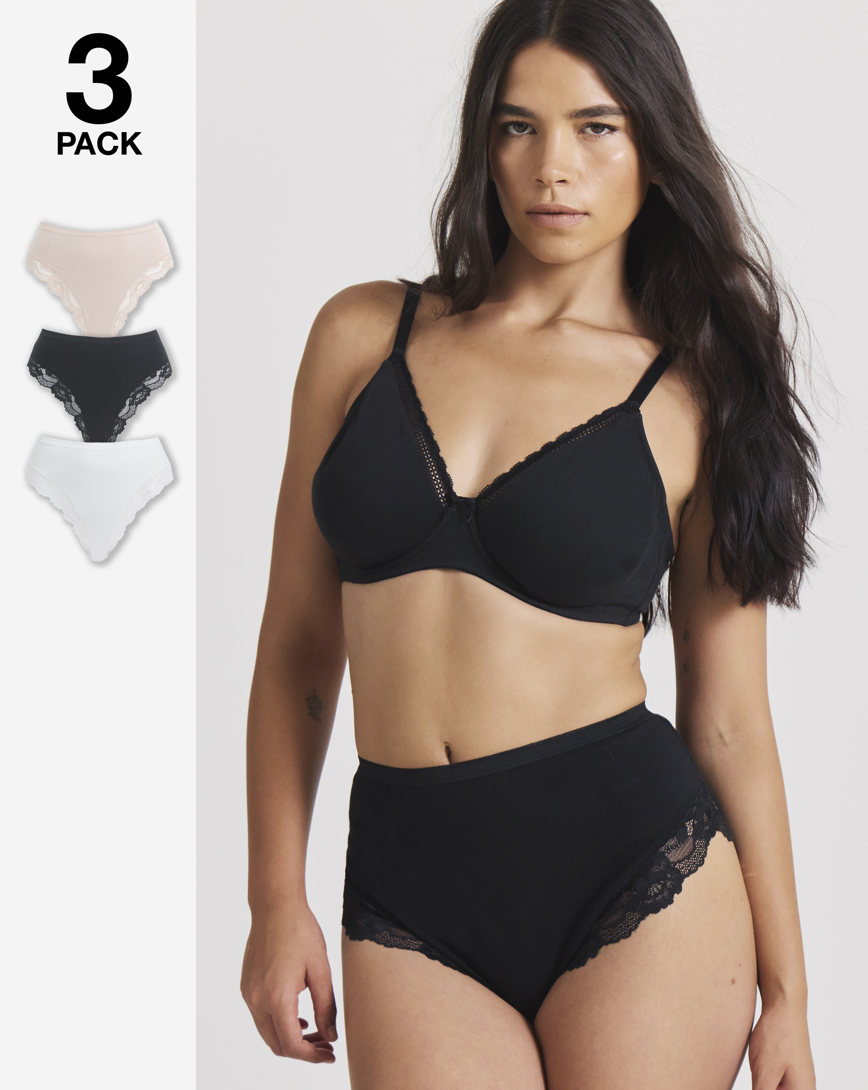 3 Pack High Leg Control Knicker