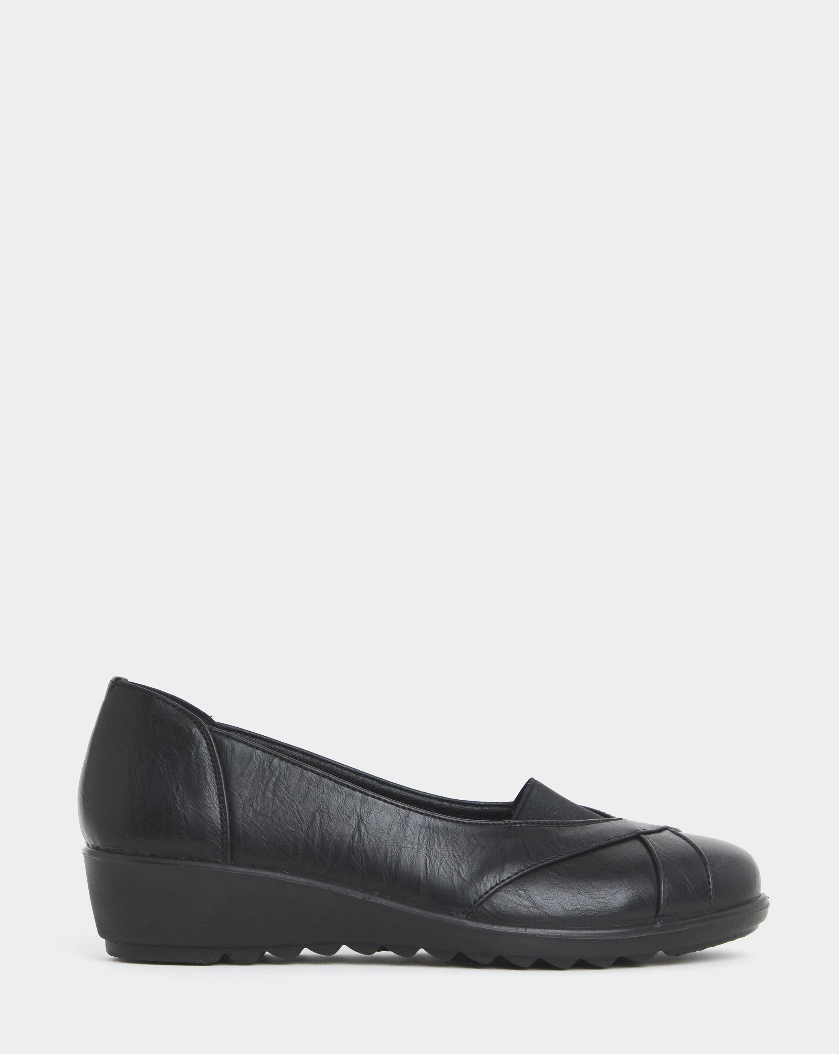 New In - Slip On Elasticated Wedge Shoes Wide