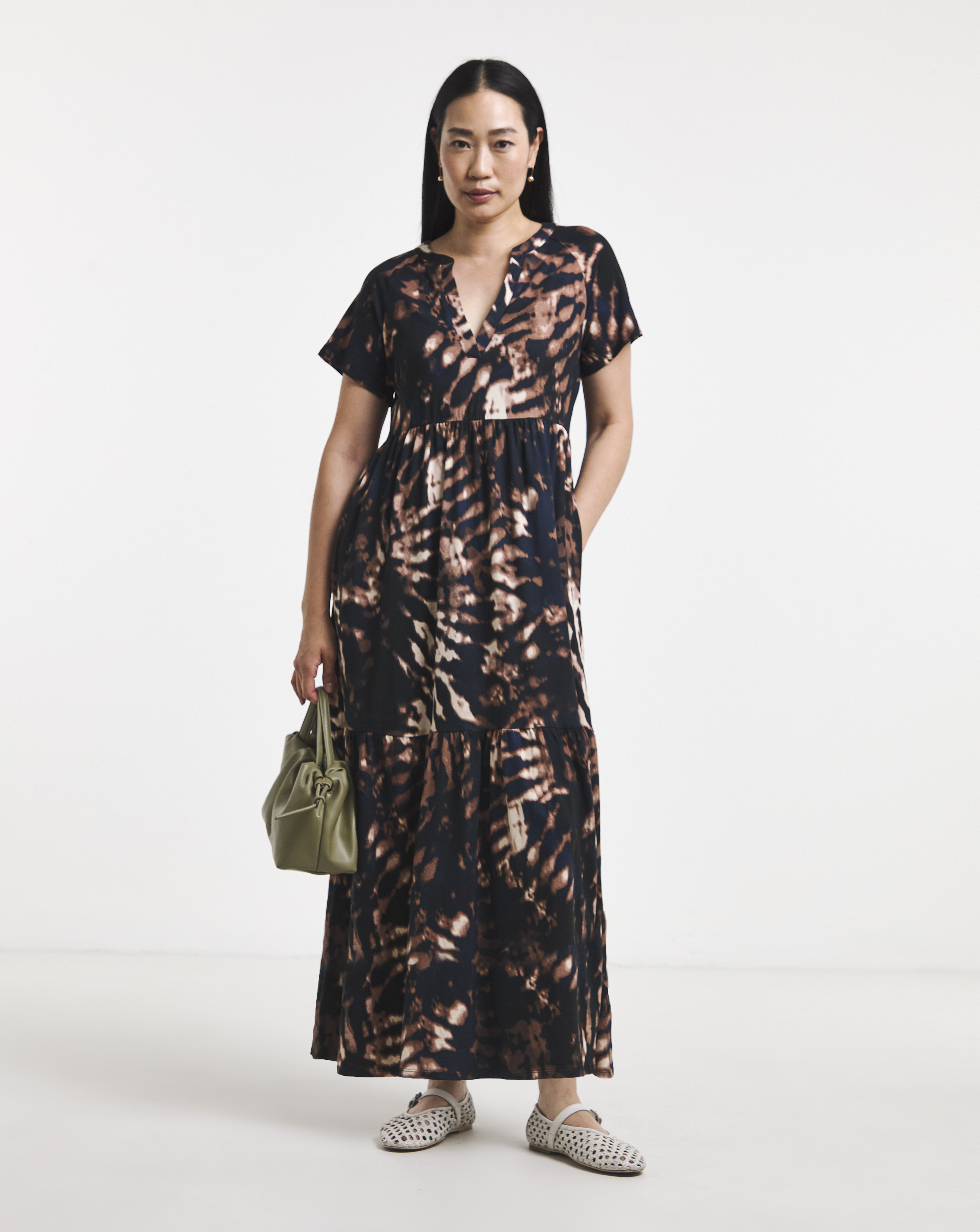 Notch Neck Maxi Dress