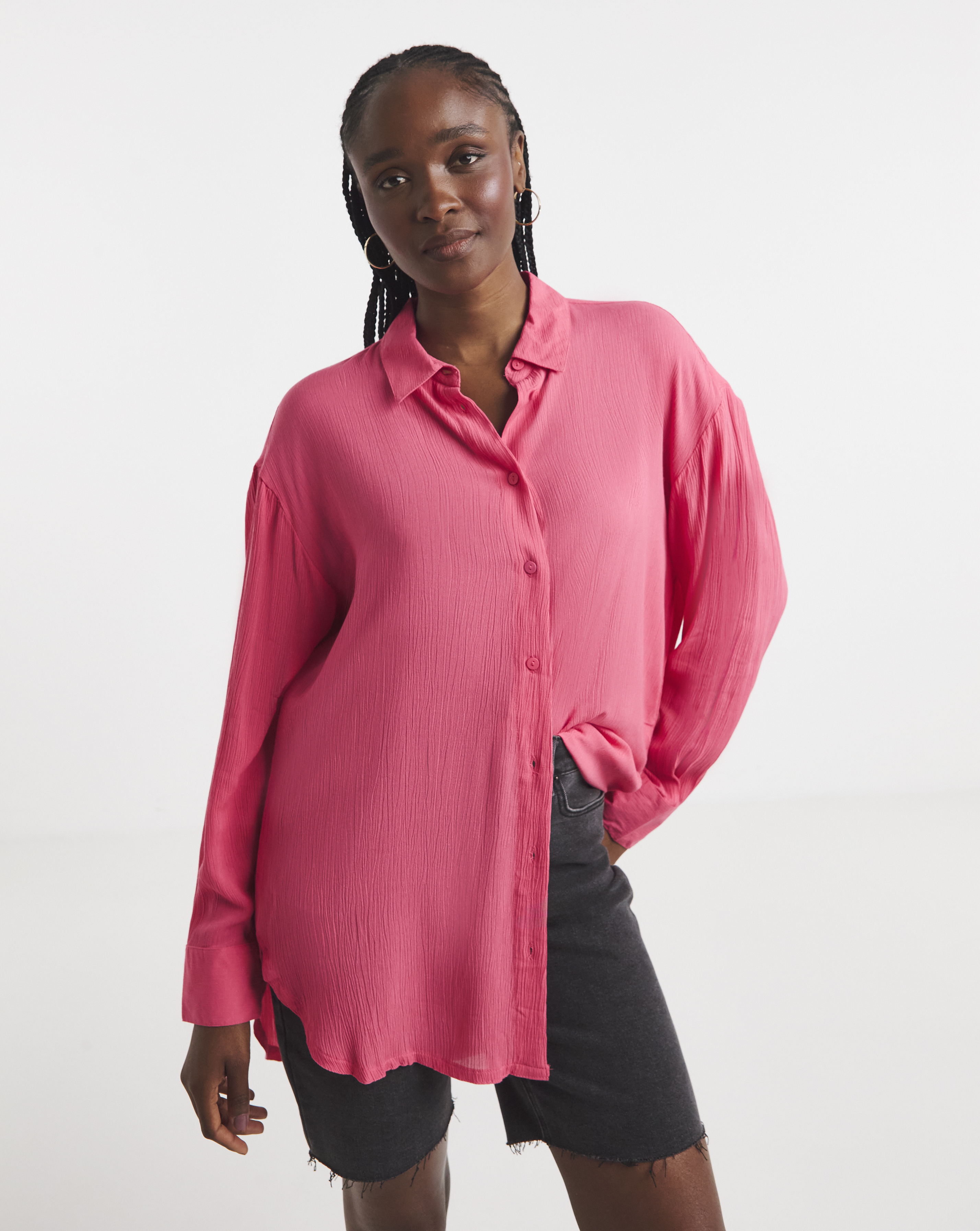 Pink Crinkle Shirt