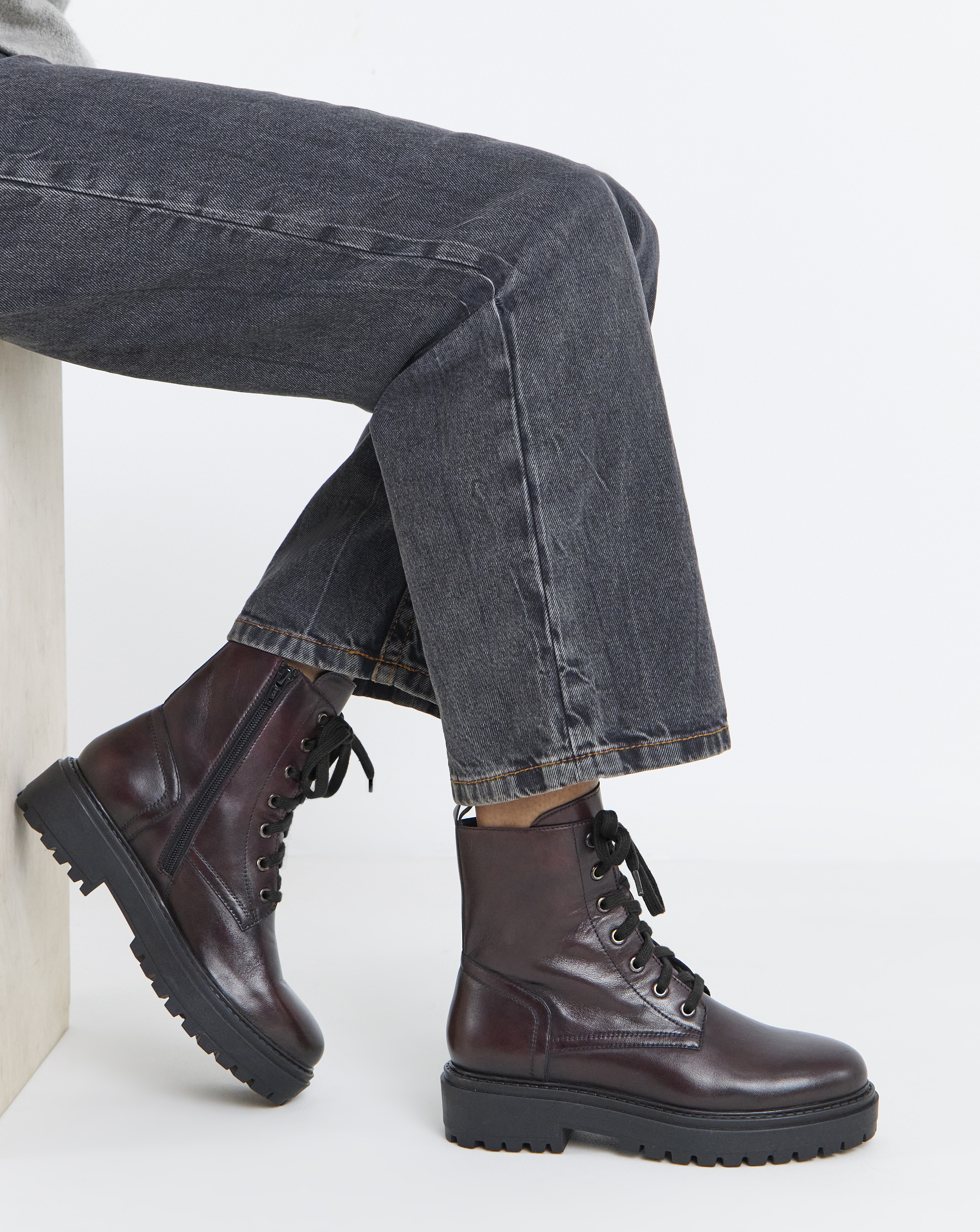 New In - Chunky Lace Up Boot Extra Wide