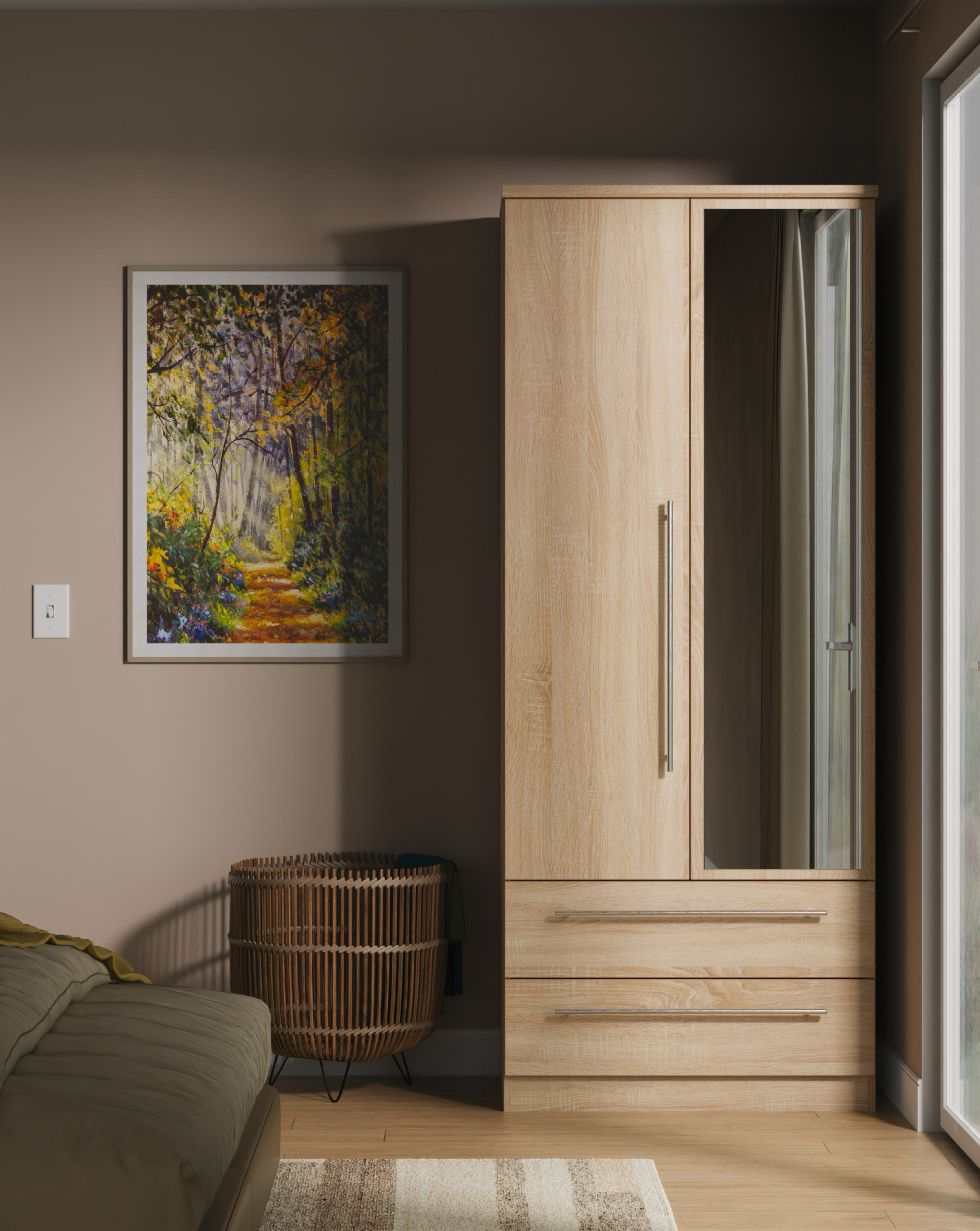 Osprey 2 Door 2 Drawer Mirrored Robe