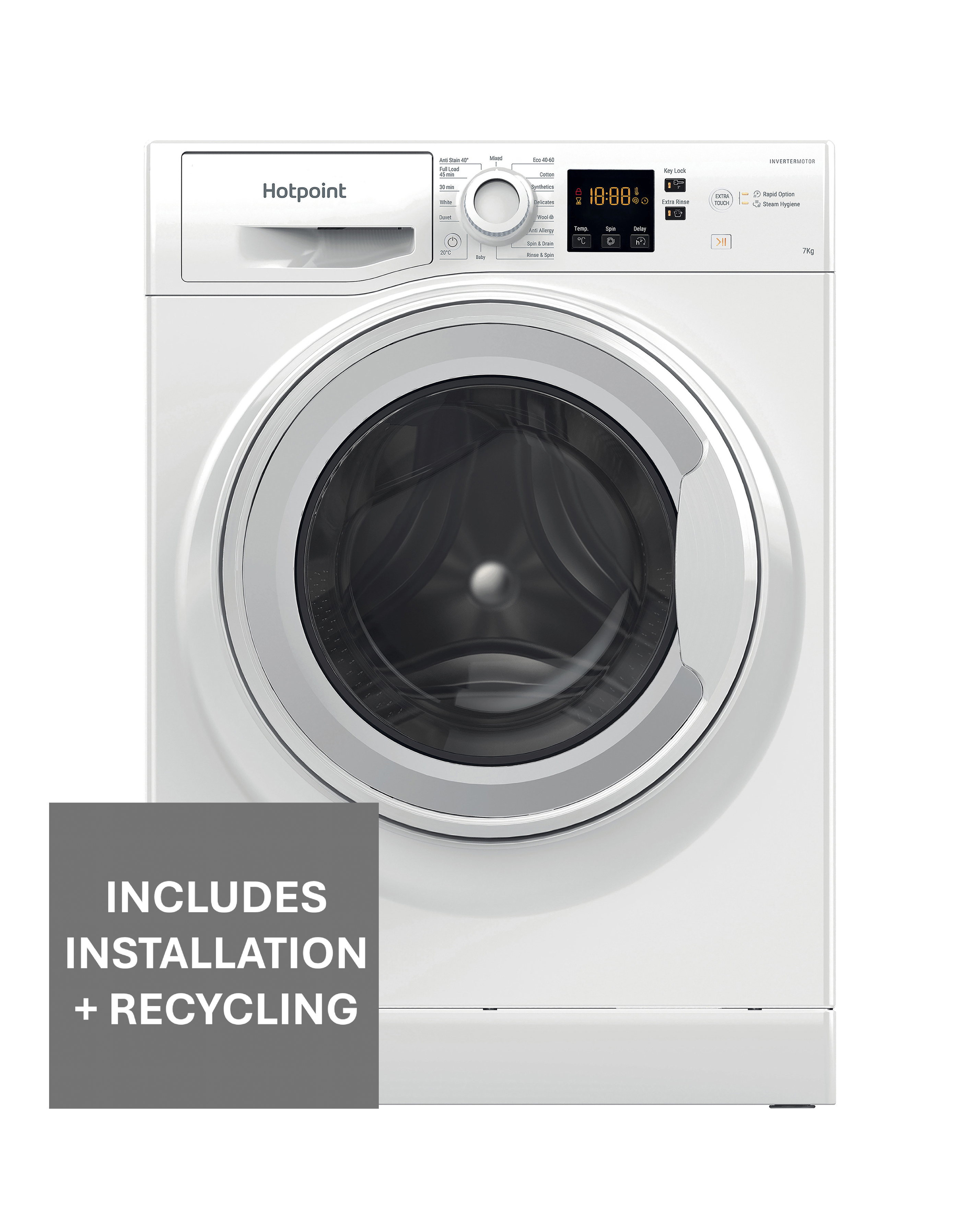 Hotpoint NSWM7469WUK, 7kg, 1400rpm, Washing Machine - White