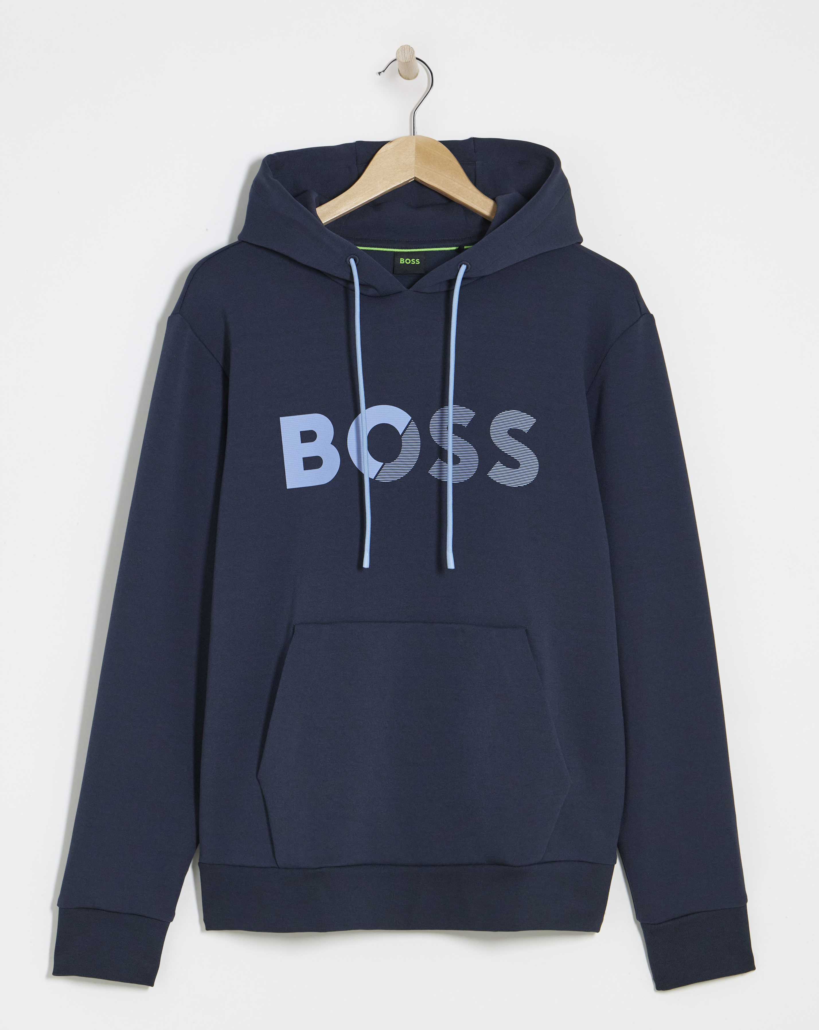 BOSS Tape Logo Hoodie - Dark Blue