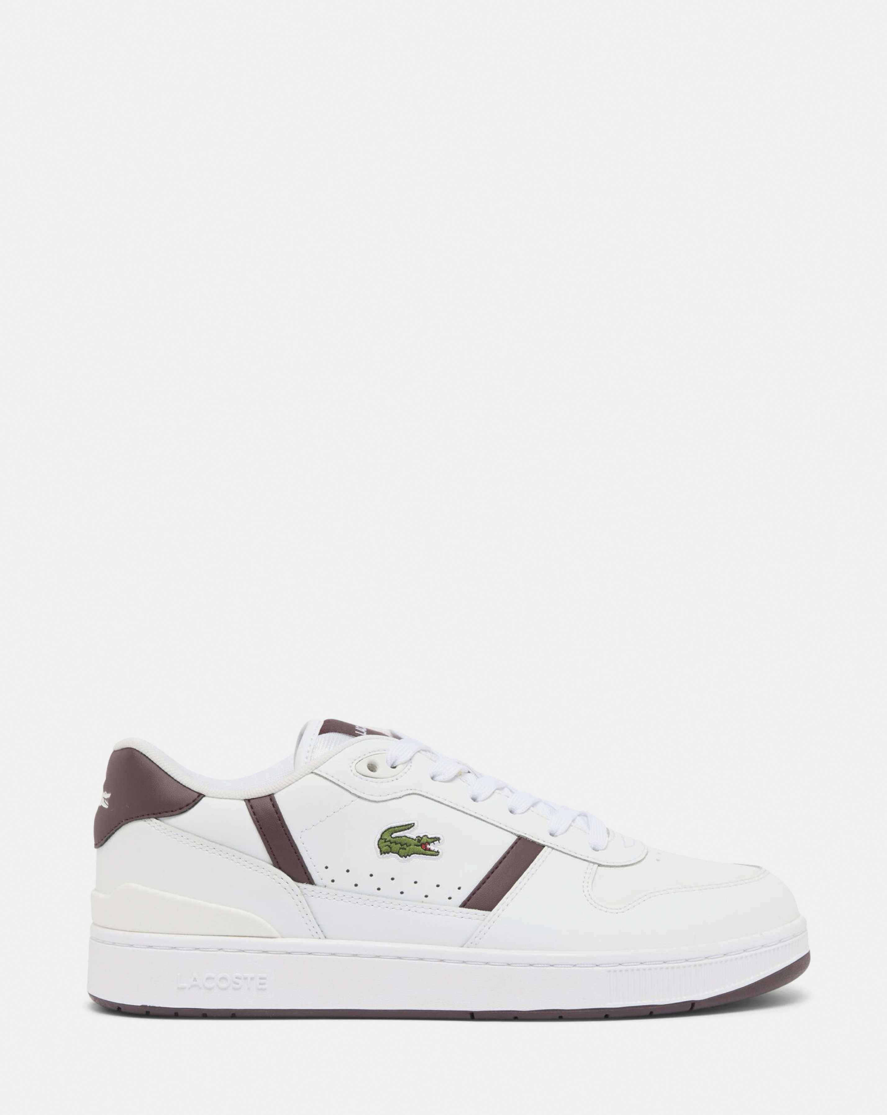 Lacoste T-Clip Trainers - White/Burgundy