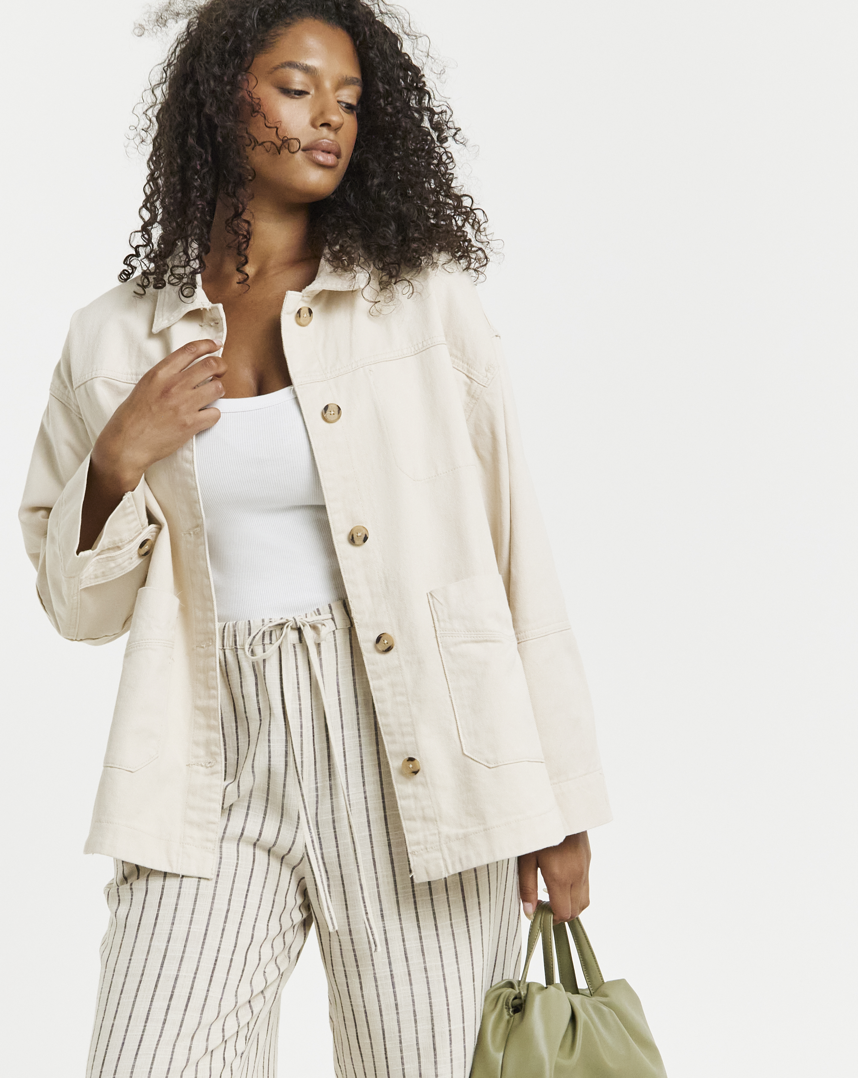 Simply Be Stone Utility Jacket