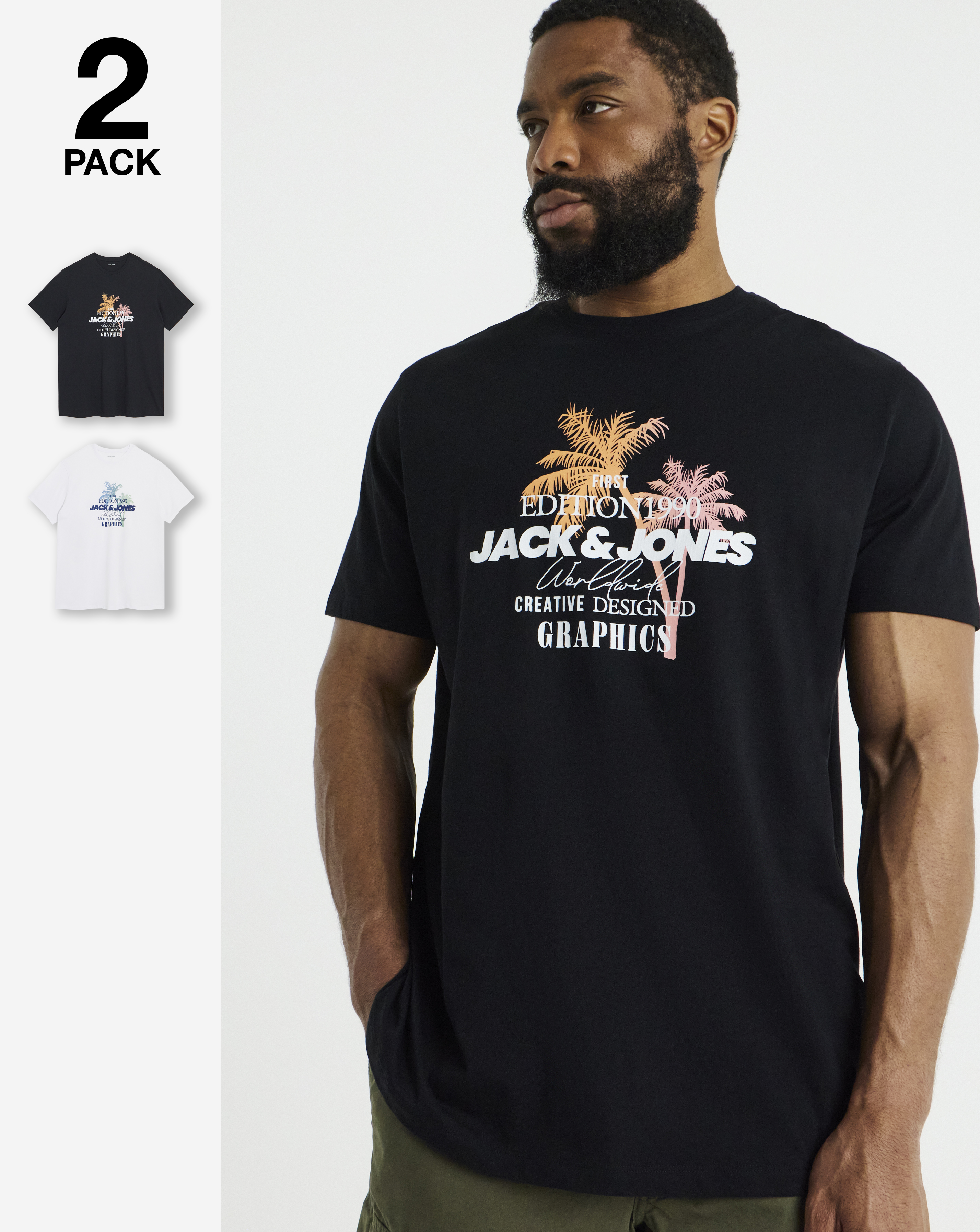 New In - Jack & Jones Gradient T-Shirt 2 Pack