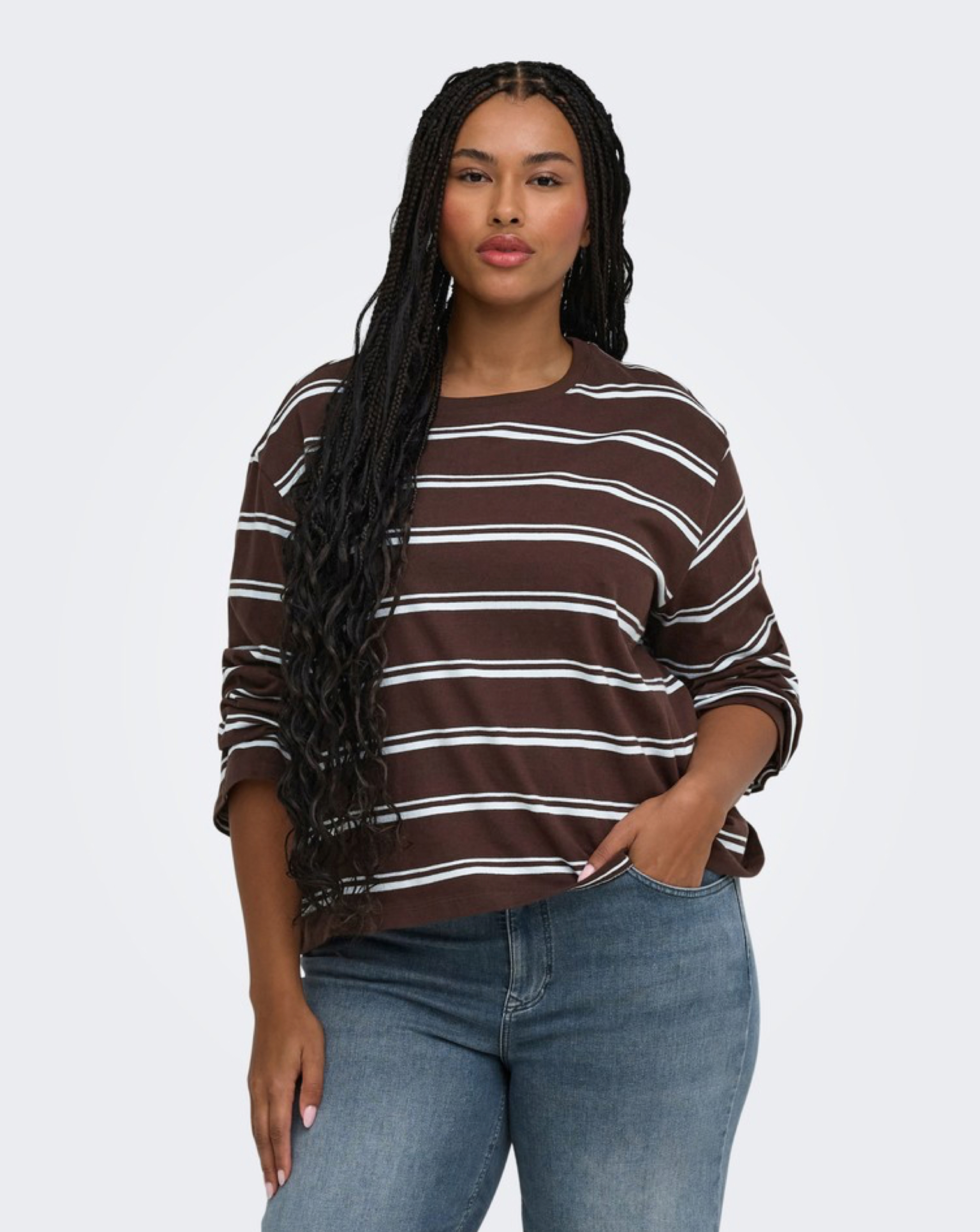 ONLY STRIPE WIDE SLEEVE JERSEY TOP
