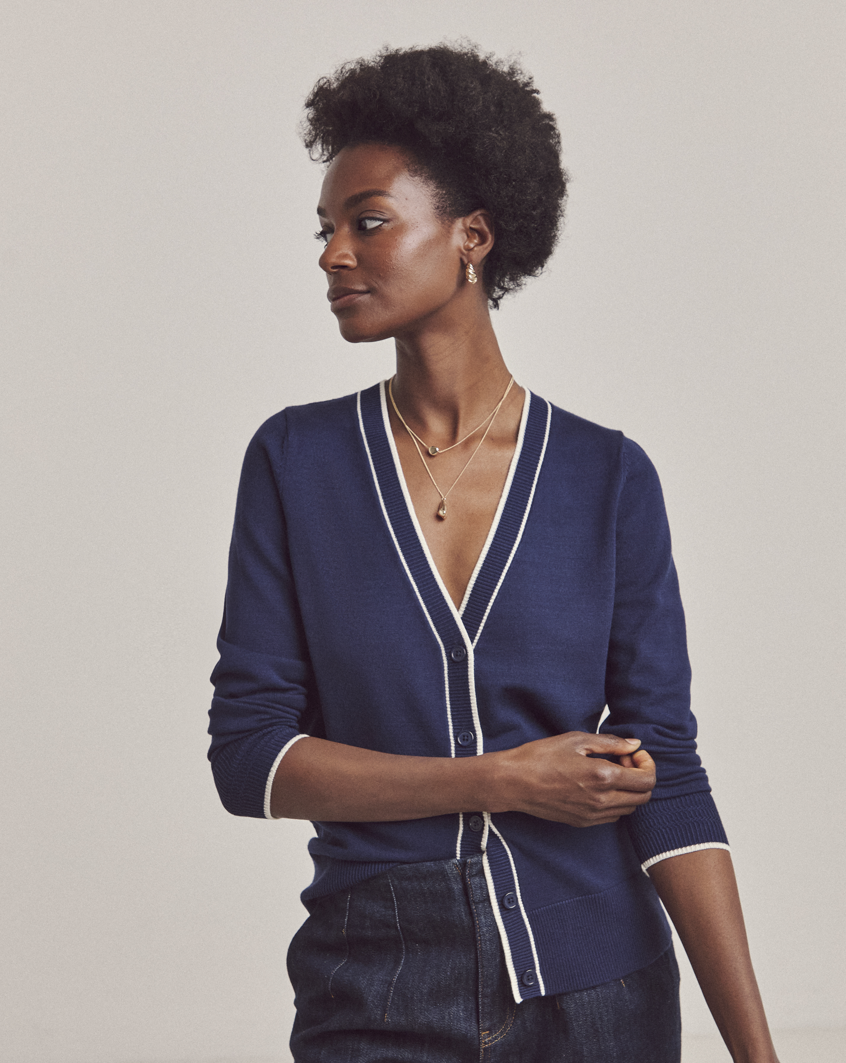 Anthology Contrast Trim Cardigan