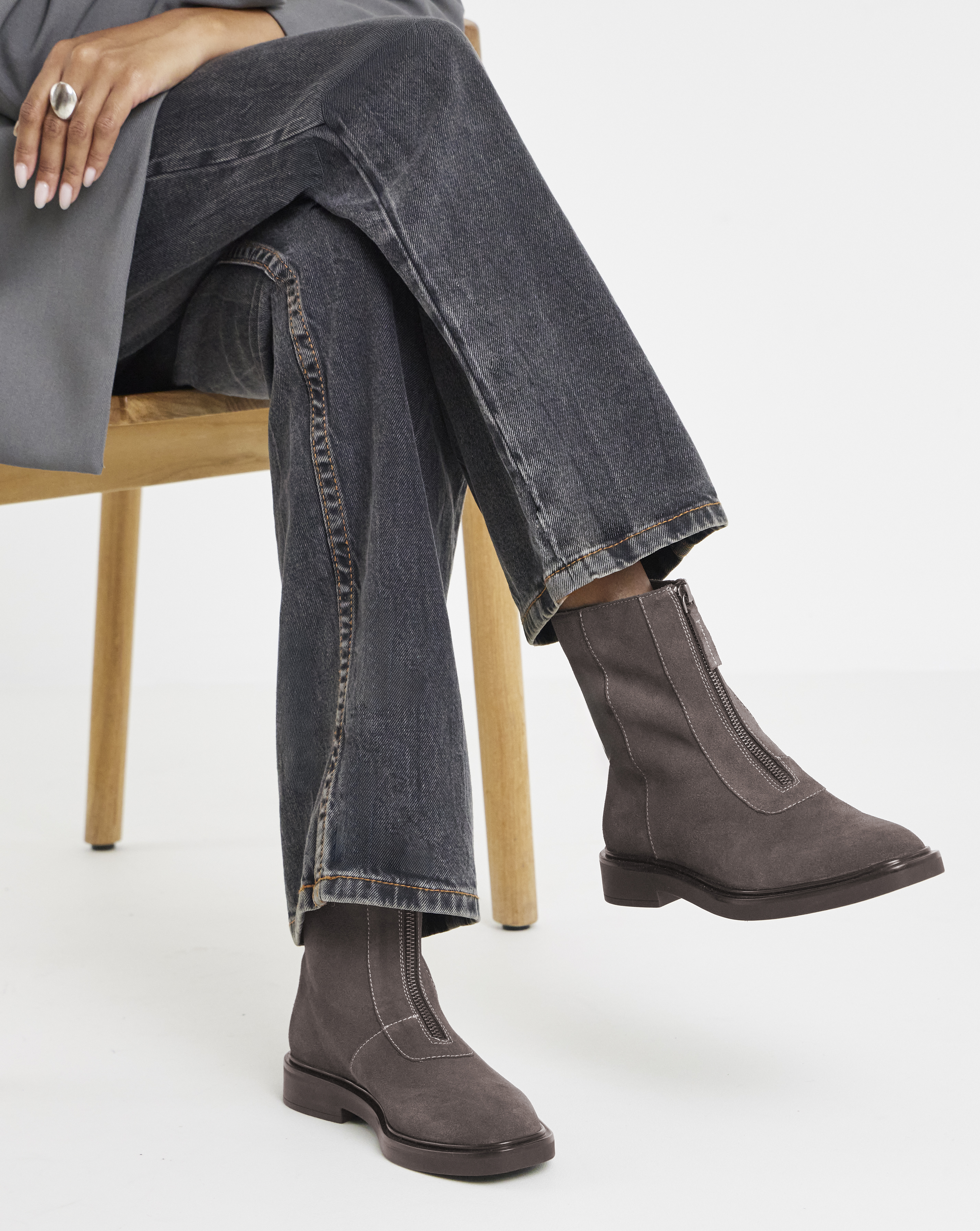 Jessy Zip Detail Ankle Boots - Extra Wide Fit (EEE)