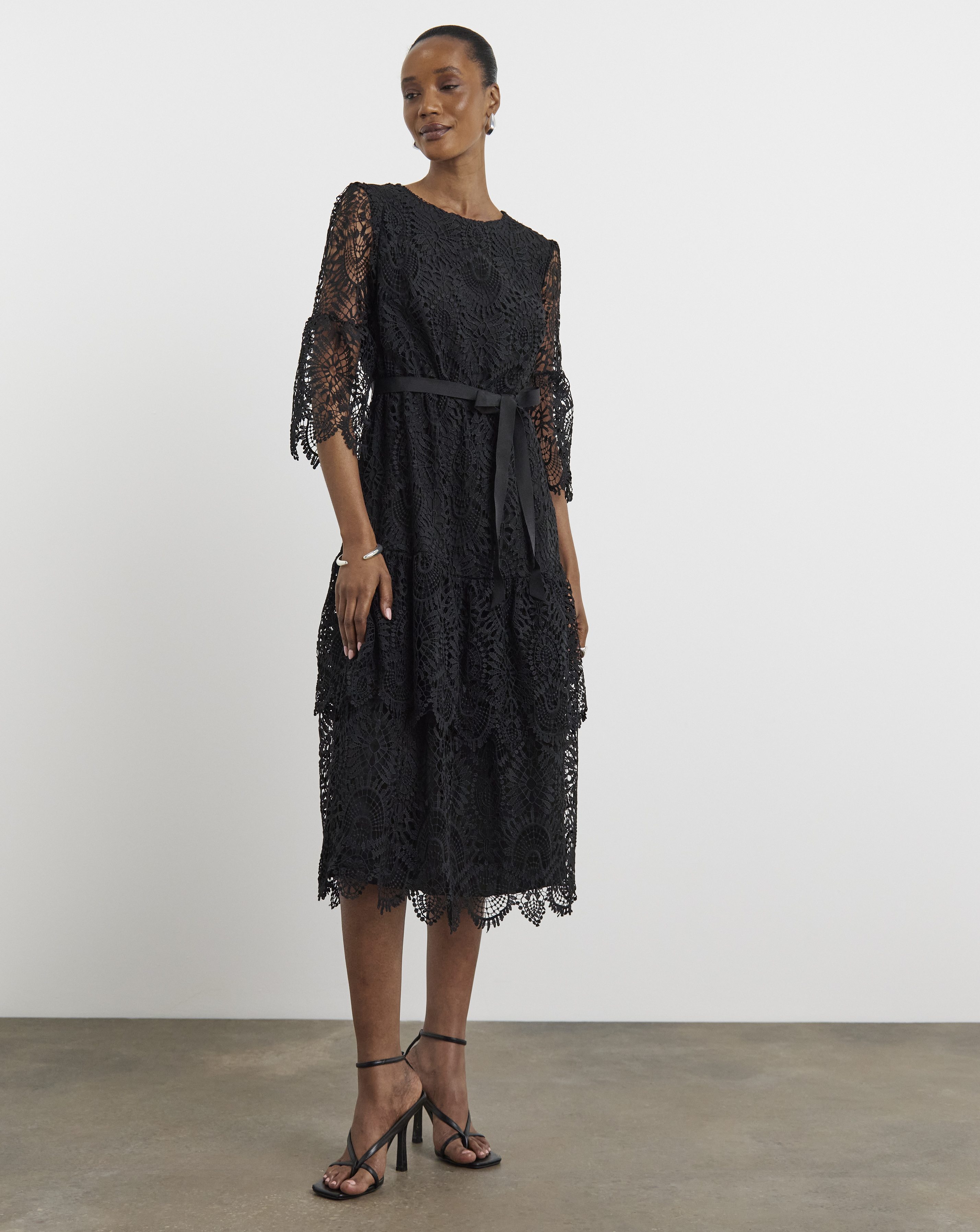 Joanna Hope Structured Lace Dress