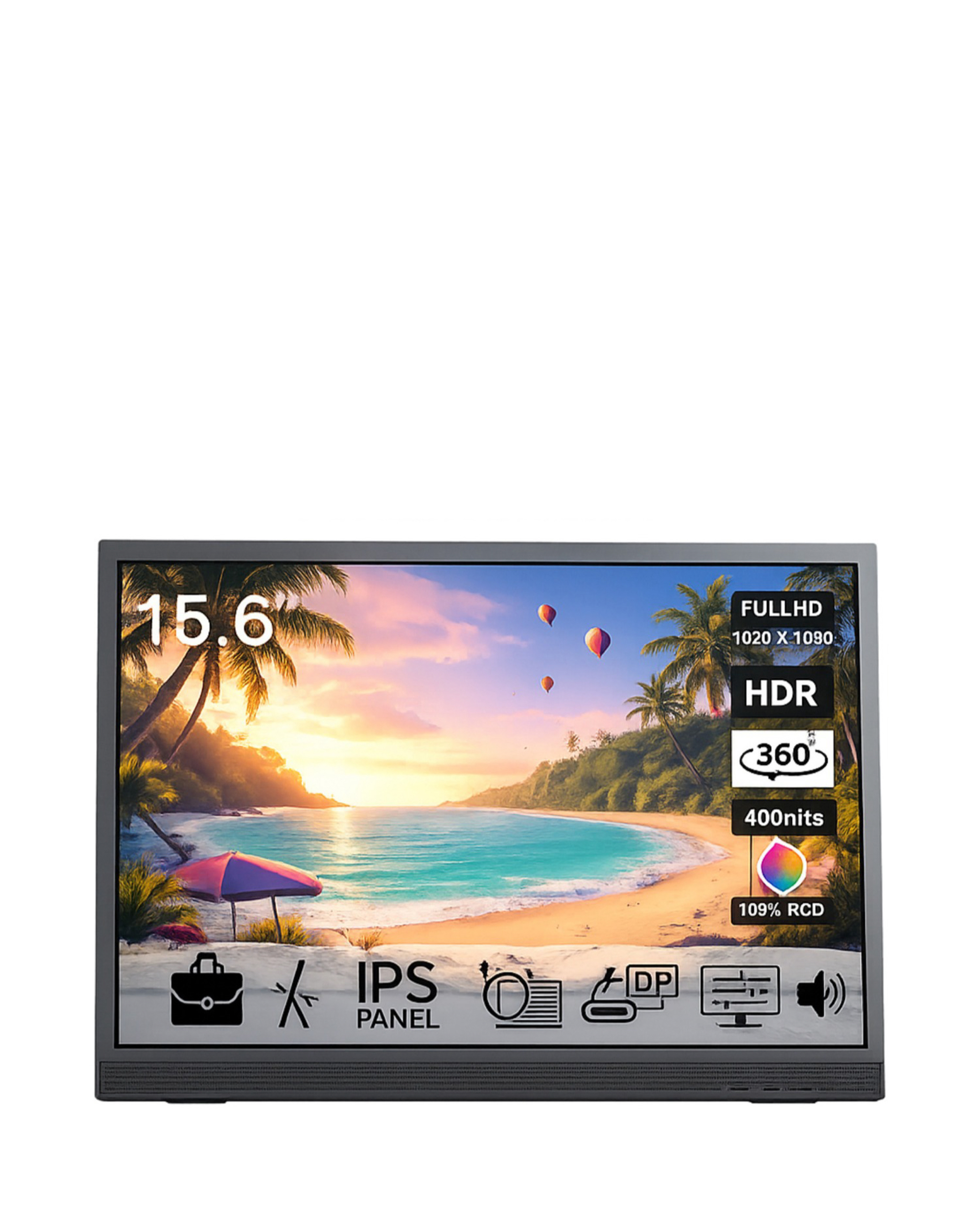Entity Era Portable Monitor - 15.6In, Fhd, Hdr, Grey - Image 2