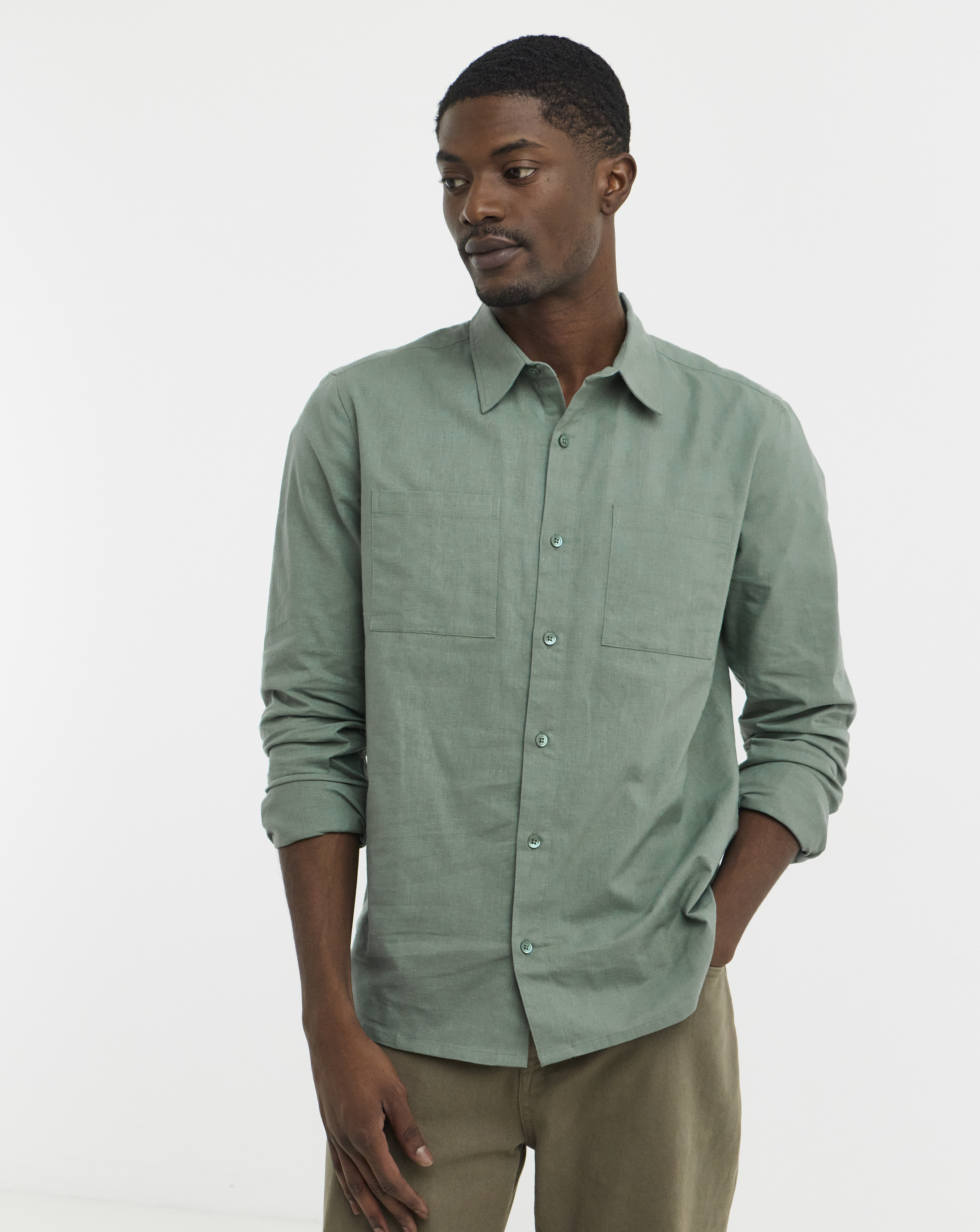New In - Long Sleeve Double Pocket Shirt