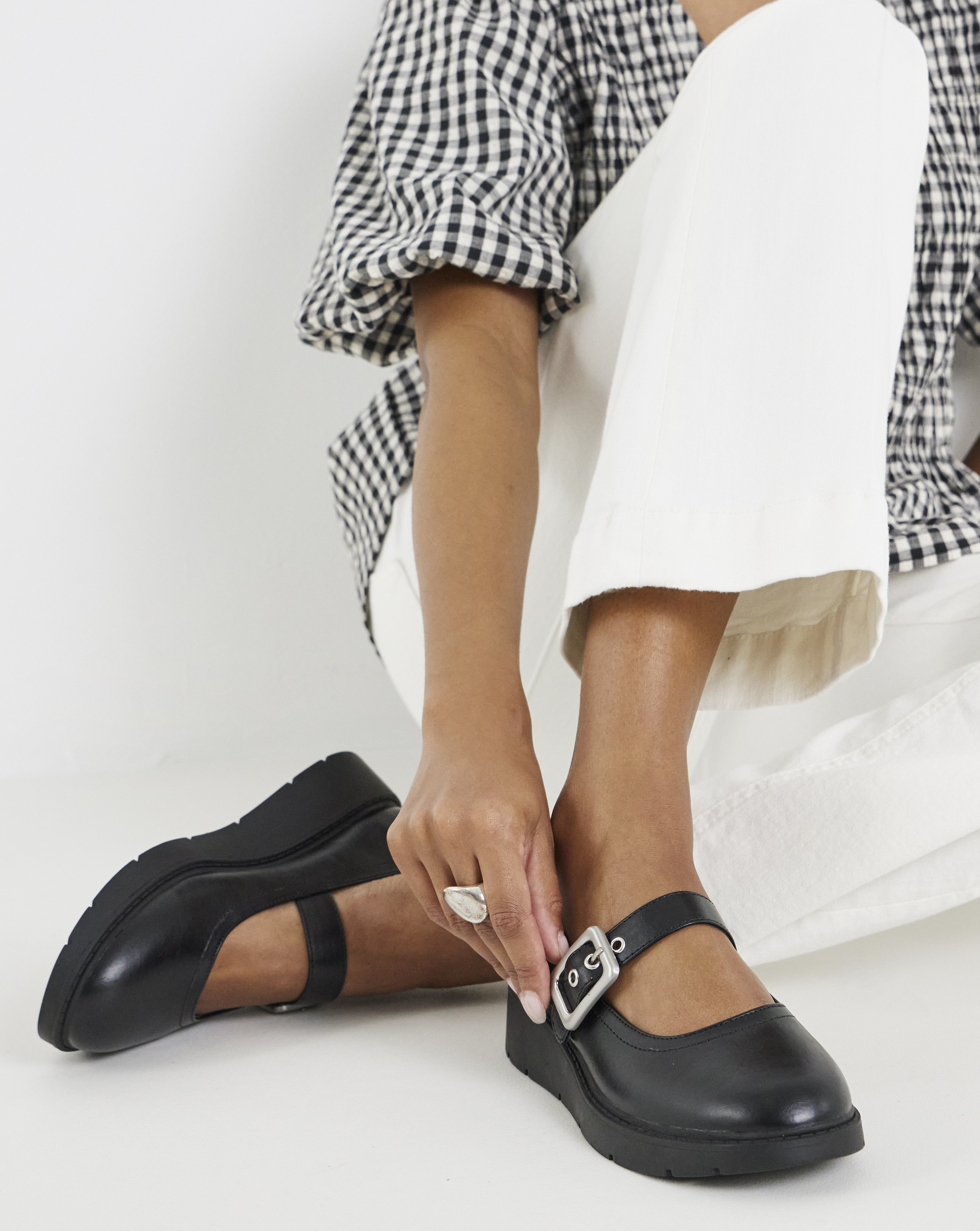 New In - Wedged Buckle Mary Jane Wide