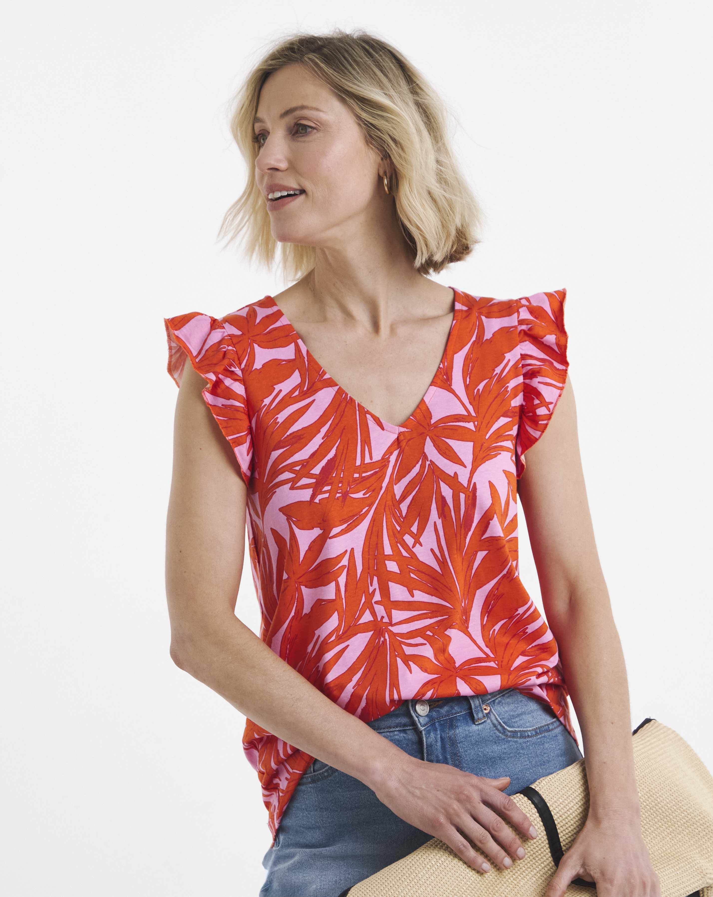 The Ruffle Vest Printed