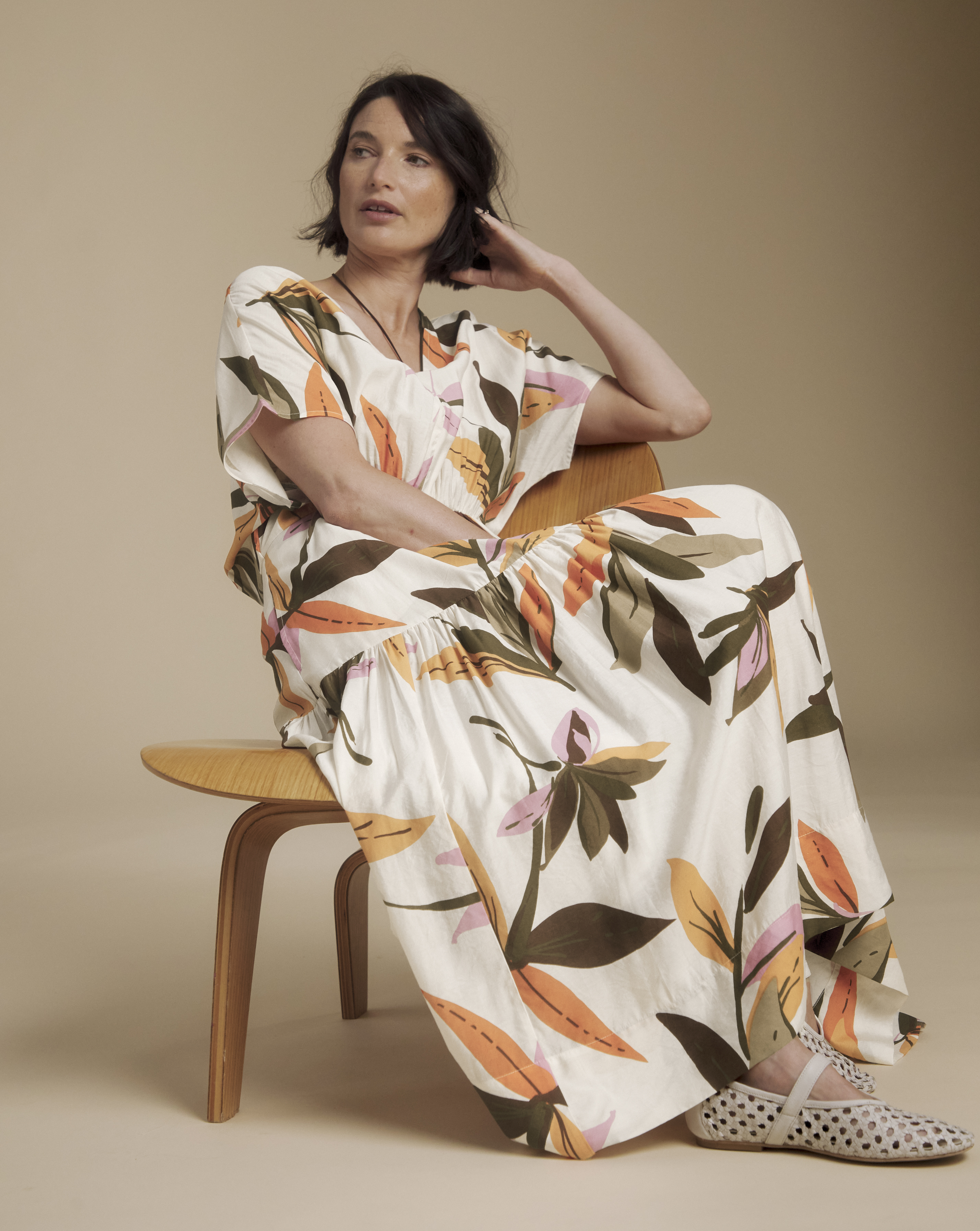 New In - Julipa V Neck Tiered Midi Dress