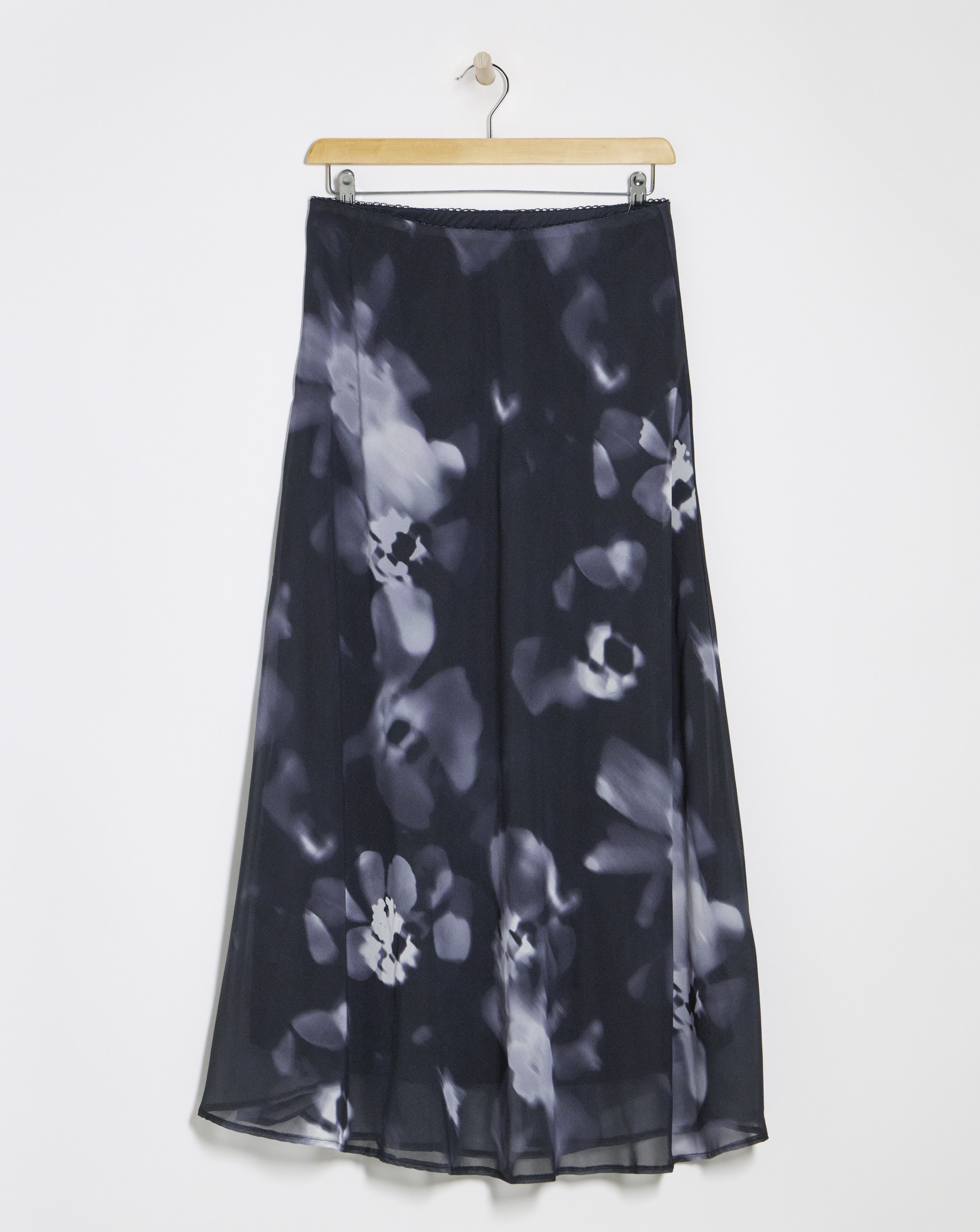 Mono Print Georgette Full Maxi Skirt