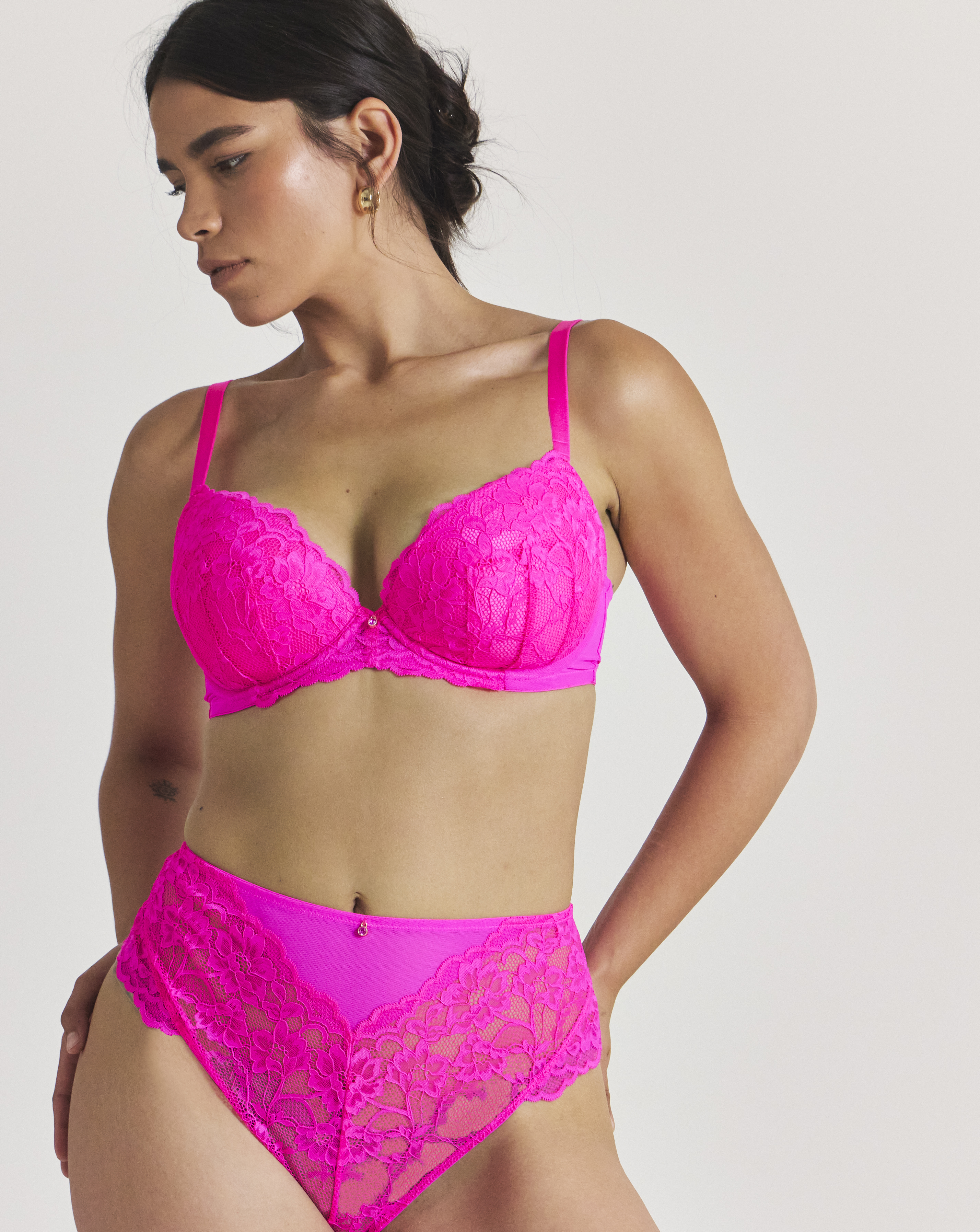 Ann Summers Women's Bright Pink Sexy Lace Deep Brazilian Size 20
