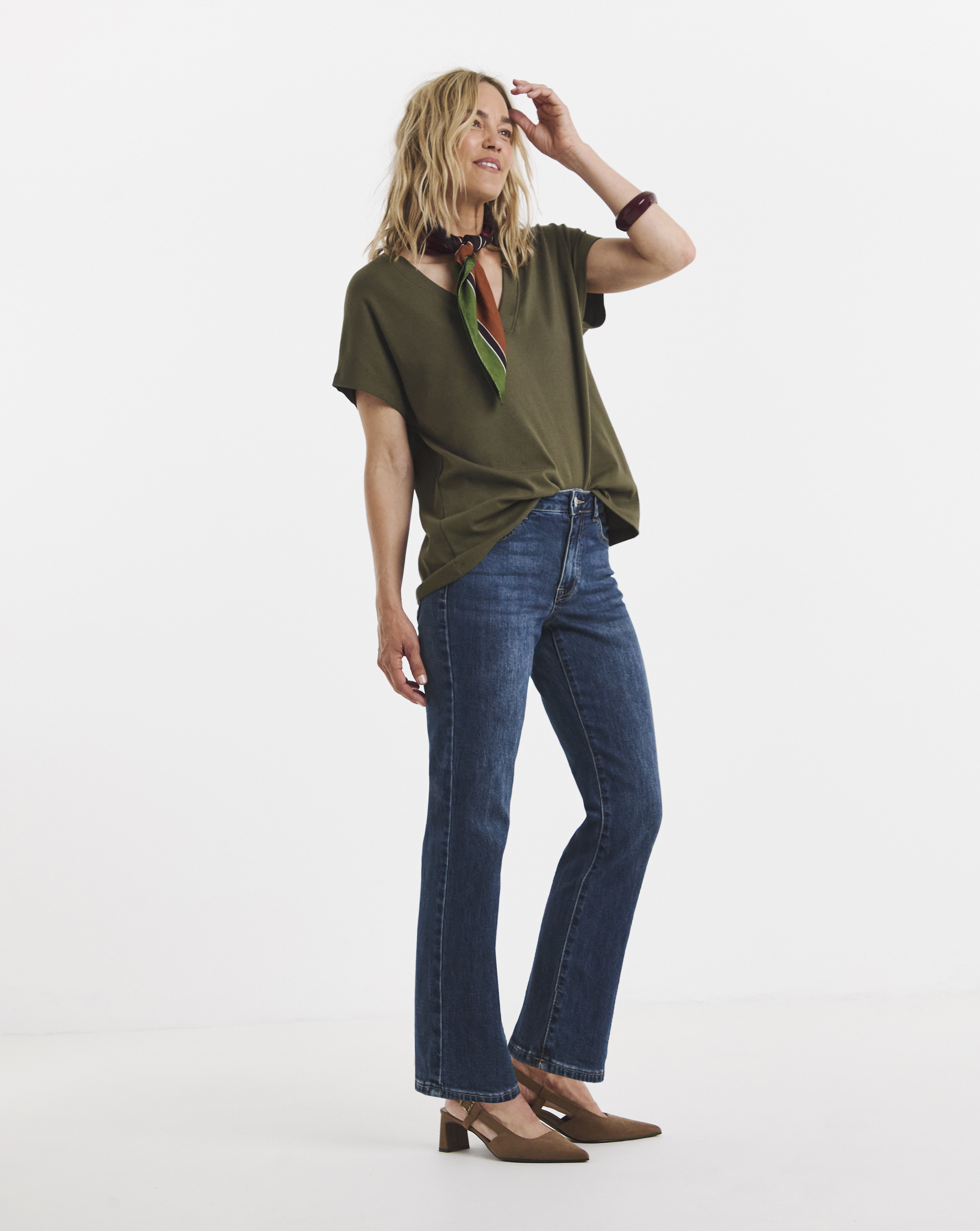 Mid Blue Authentic Straight Leg Jeans