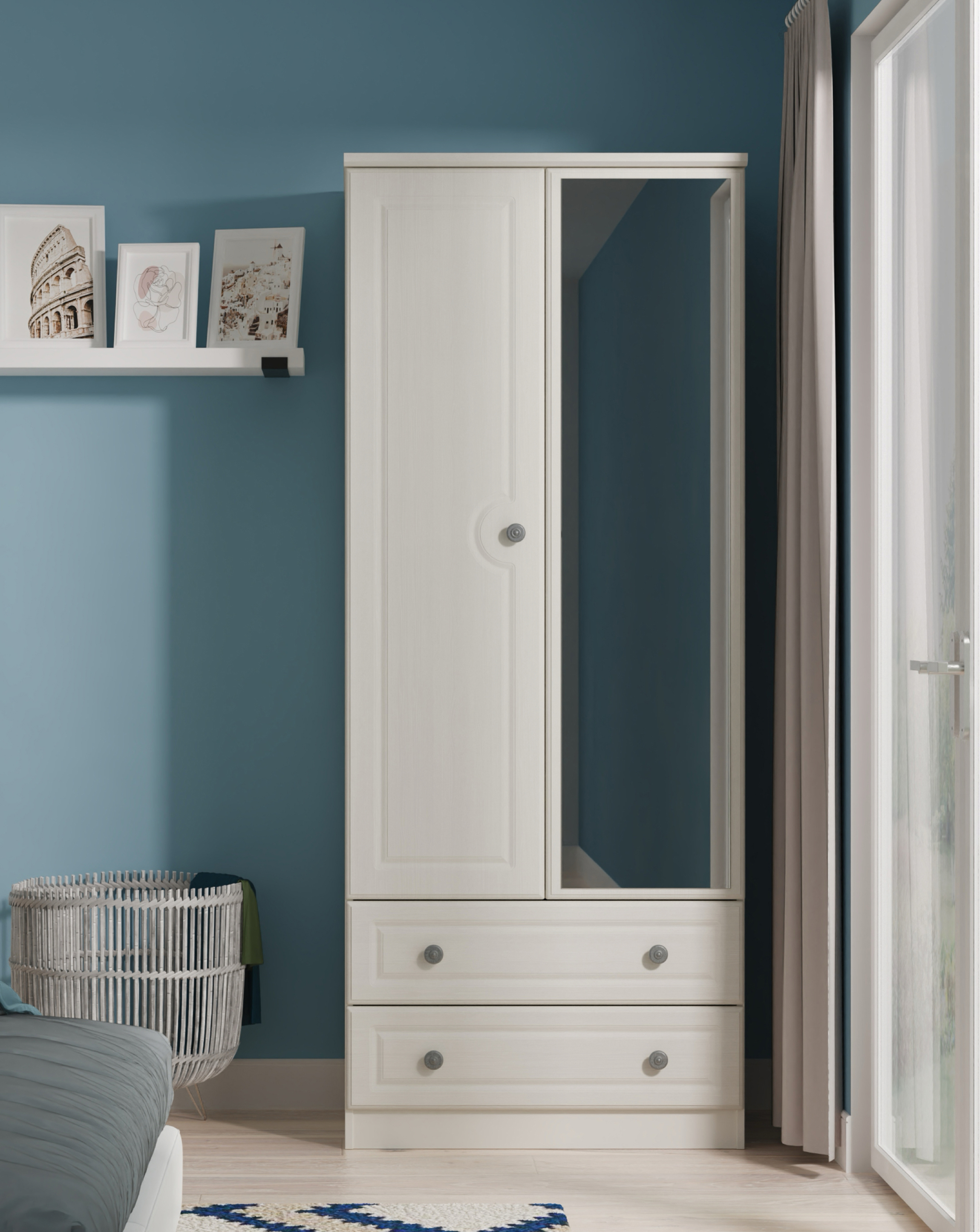 Peregrine 2 Door 2 Drawer Mirrored Robe