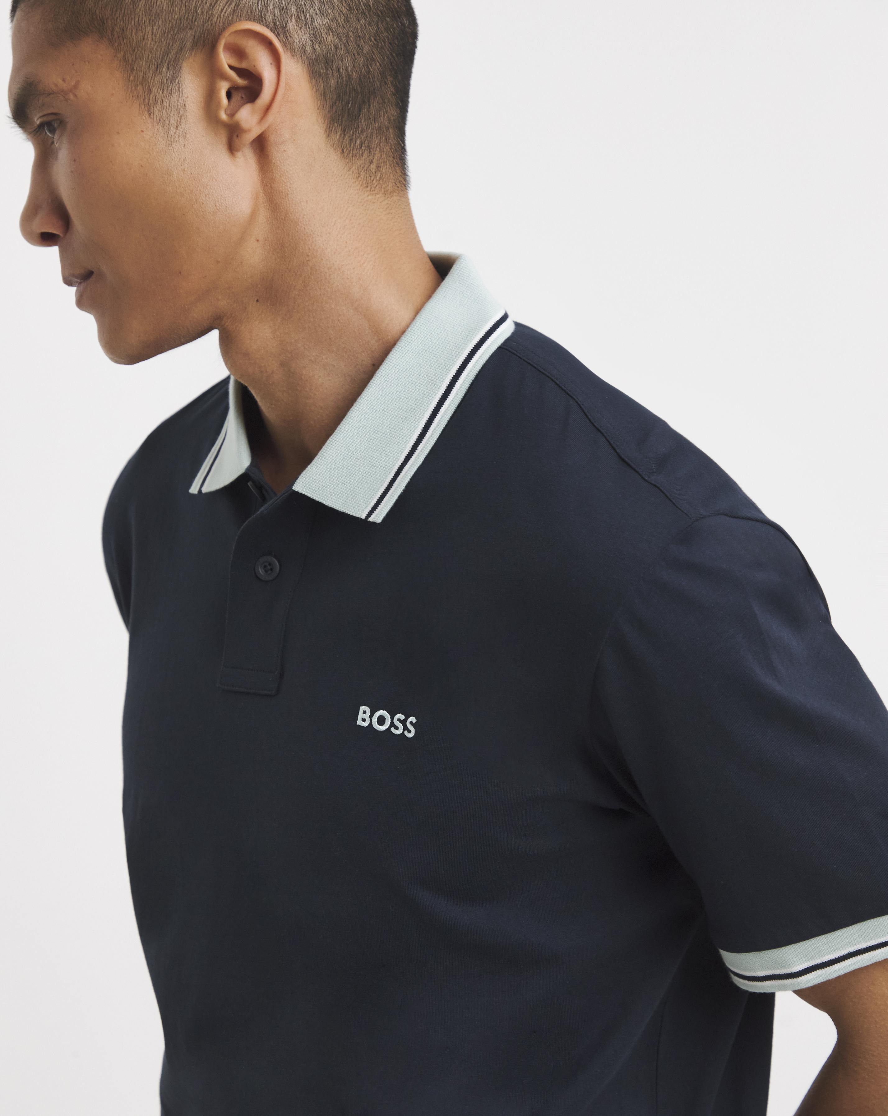BOSS Tipped Polo - Navy