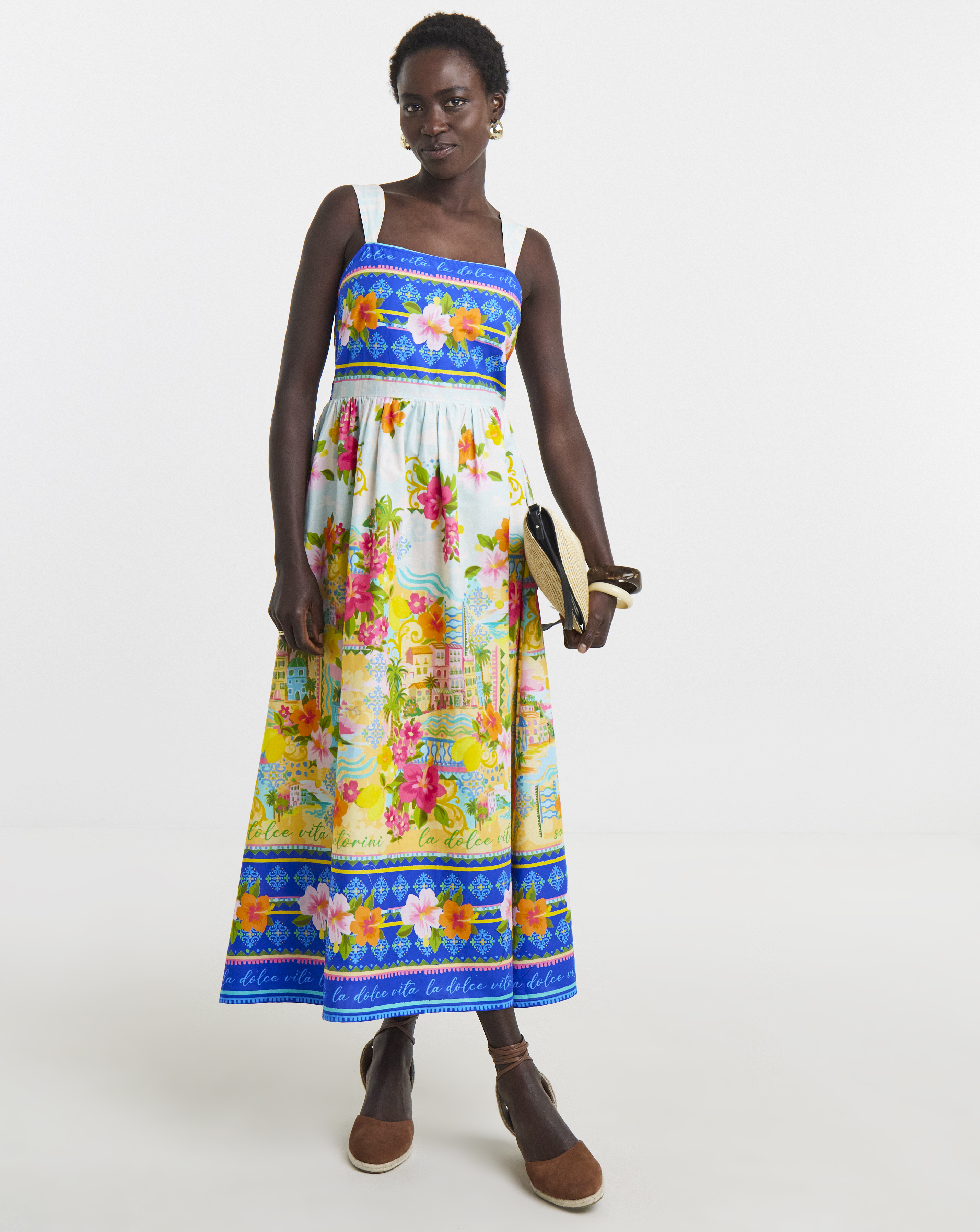 Strappy Print Prom Dress