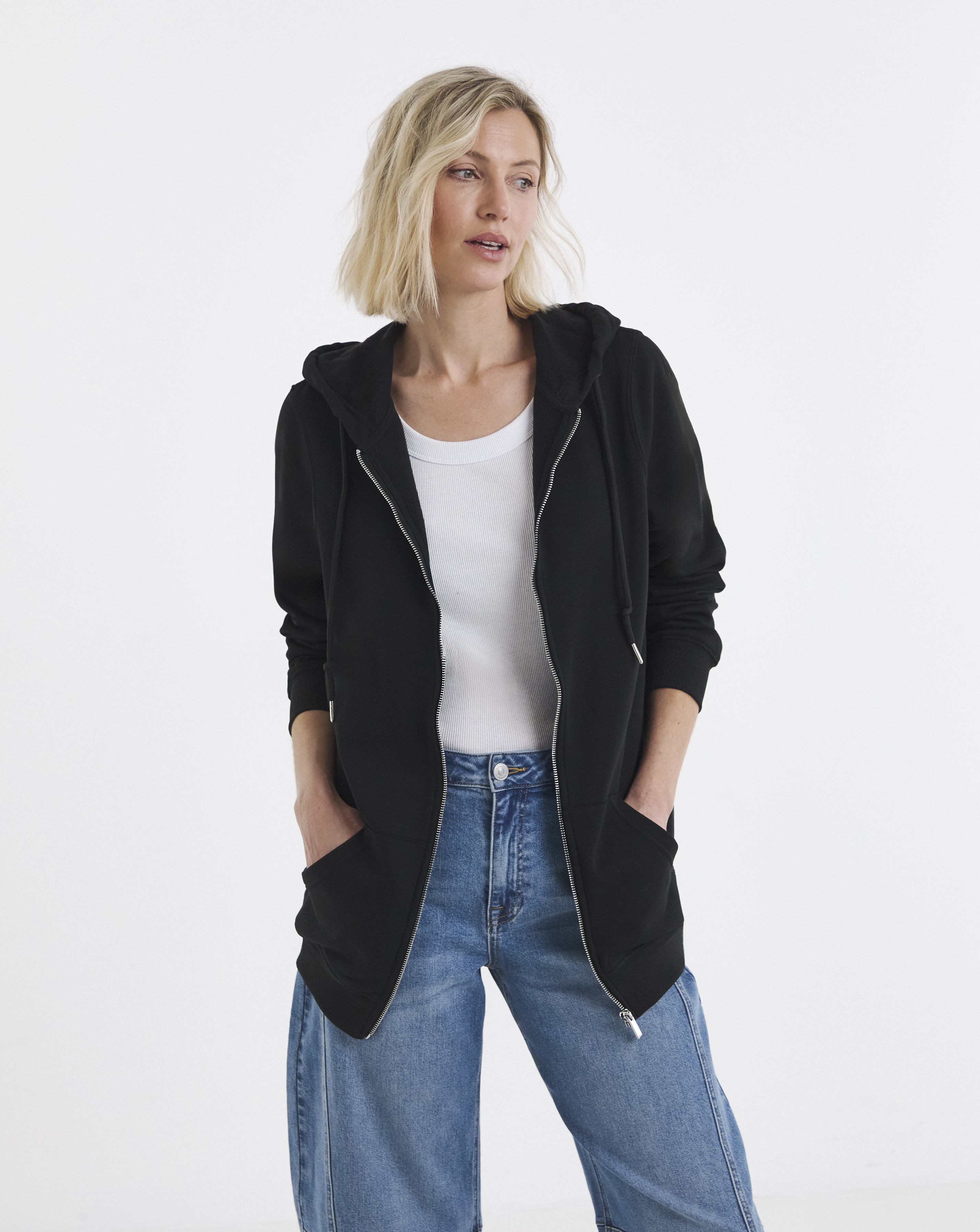 The Longline Zip up Hoodie