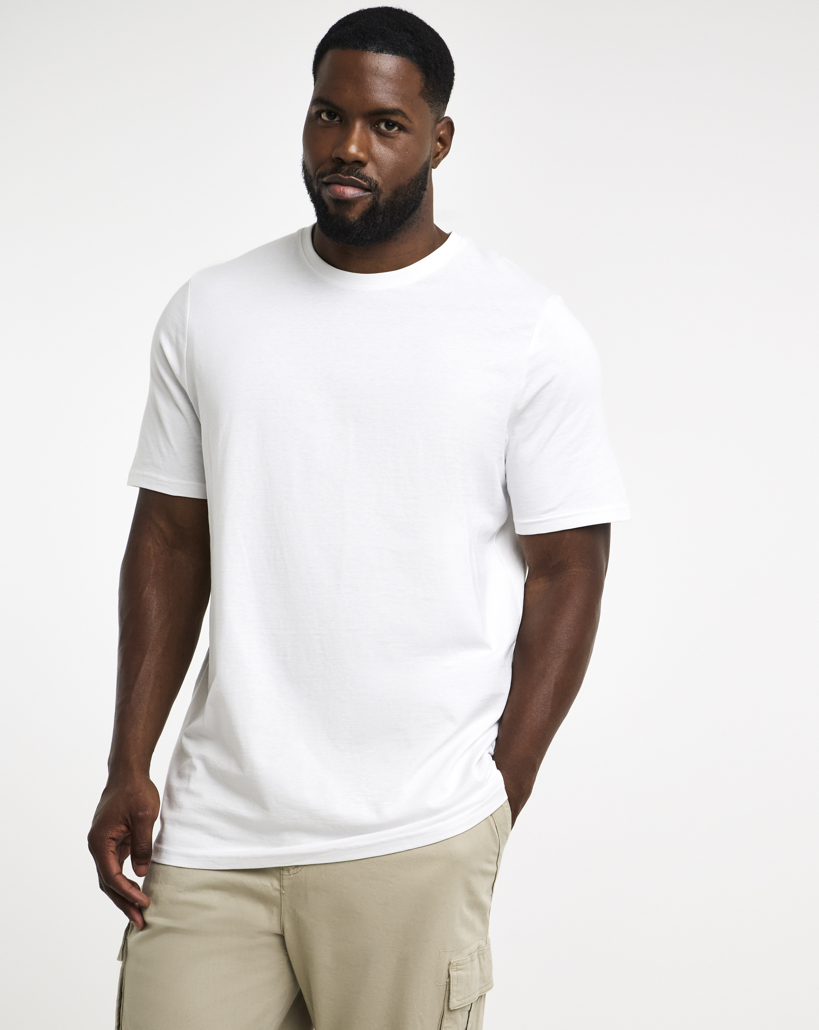 Pure Cotton Crew Neck T-Shirt Extra Long