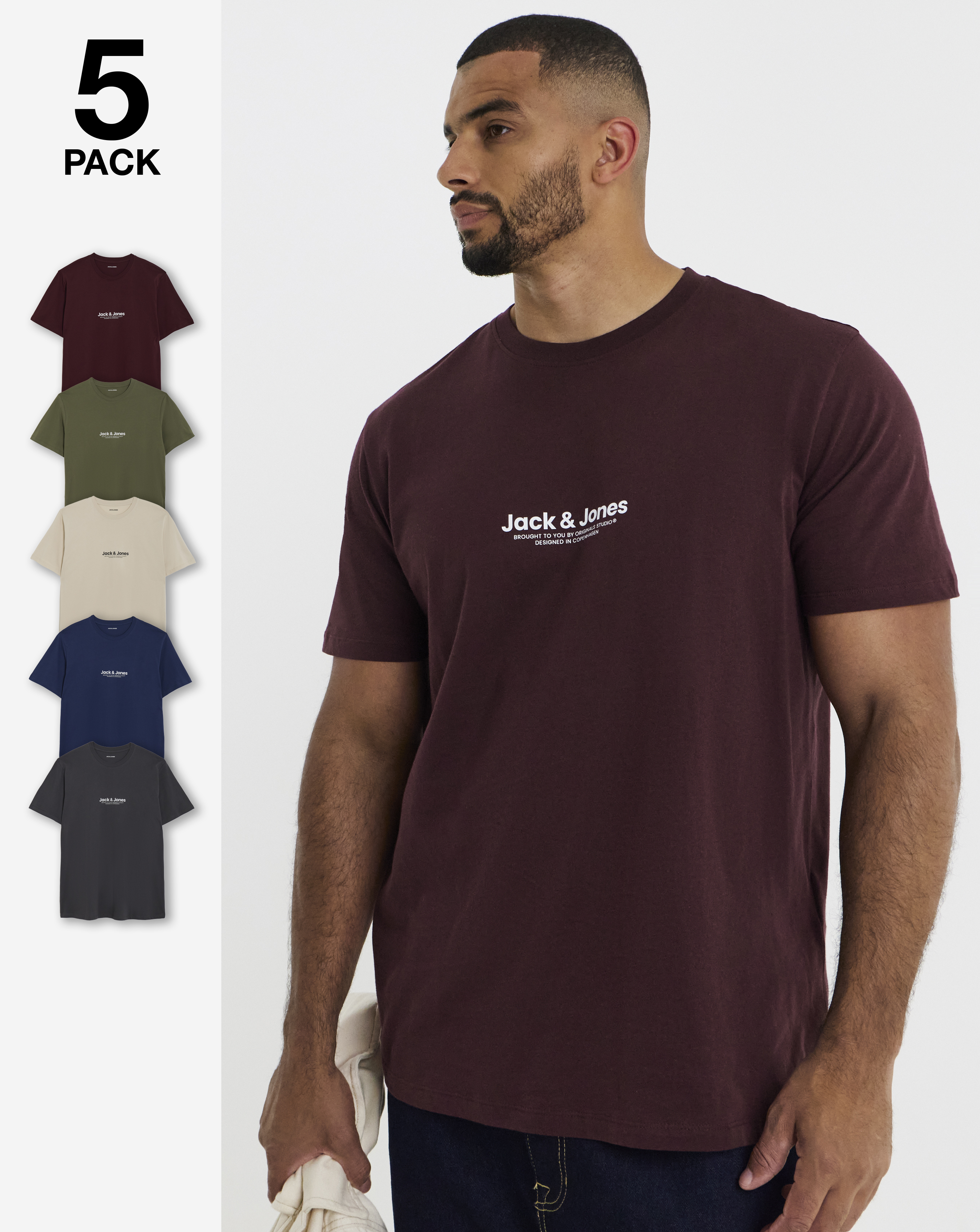 Jack & Jones Vesterbro 5 Pack T-Shirt