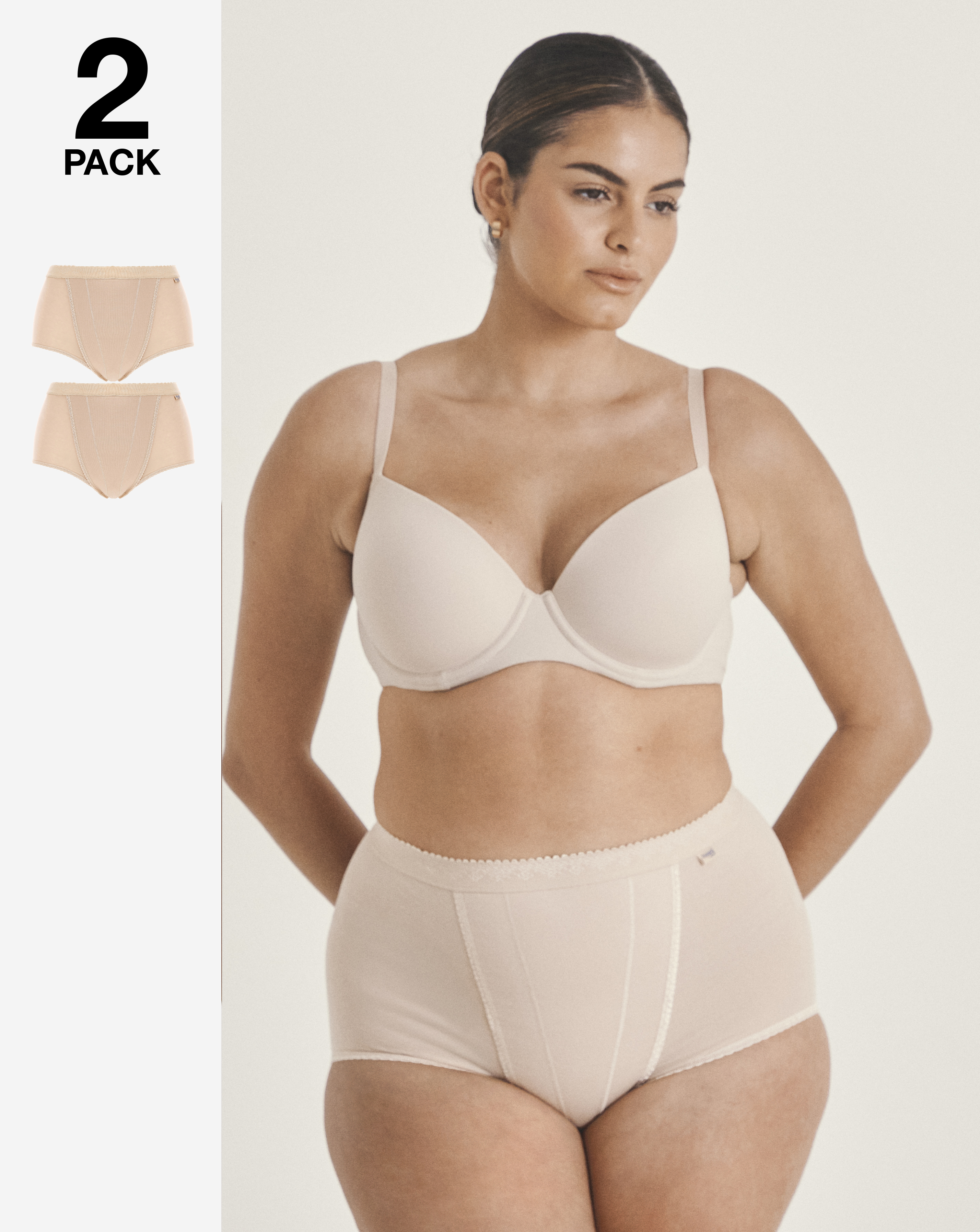 Sloggi 2Pk Control Maxi Knicker Skin