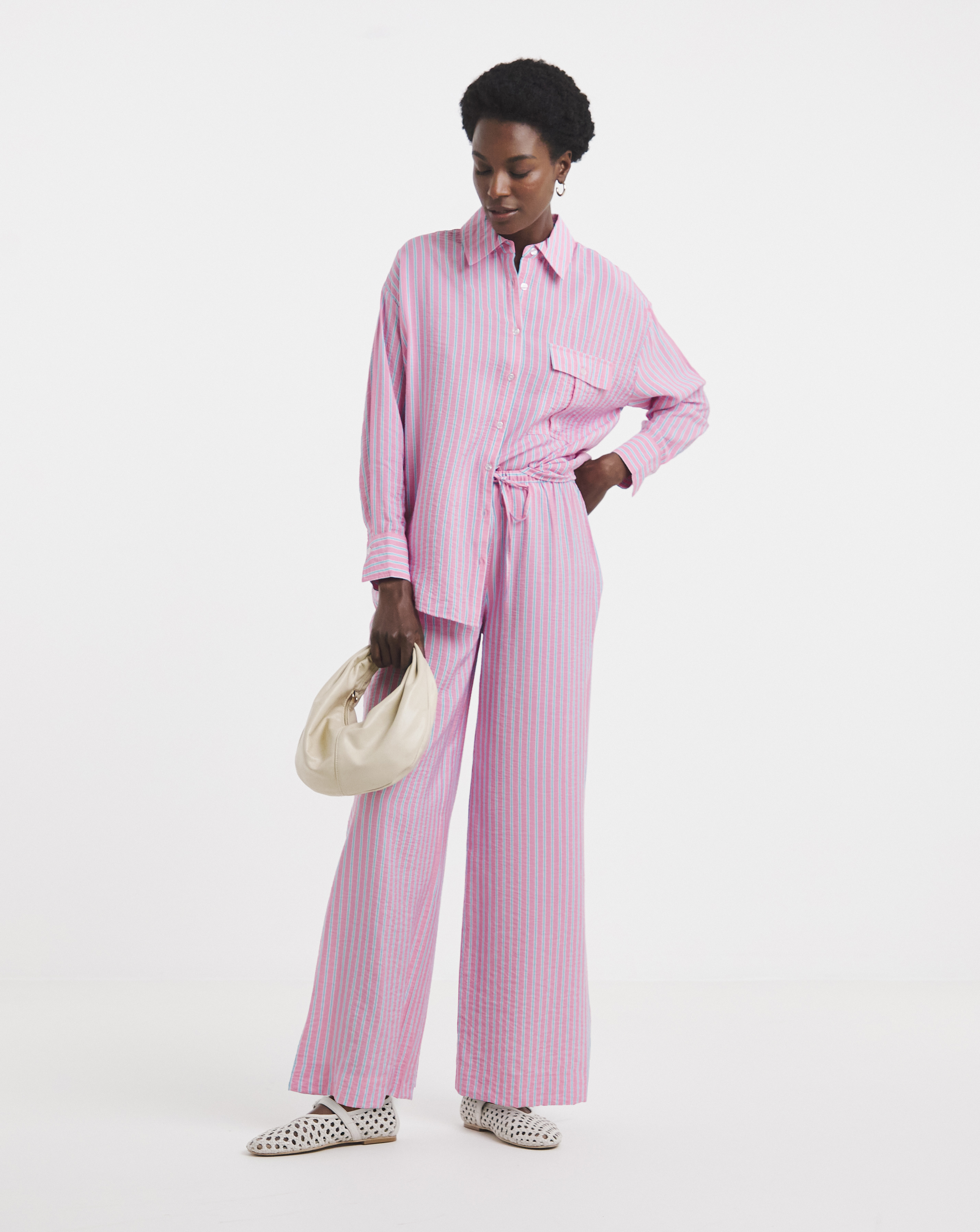New In - Stripe Wide Leg Trouser