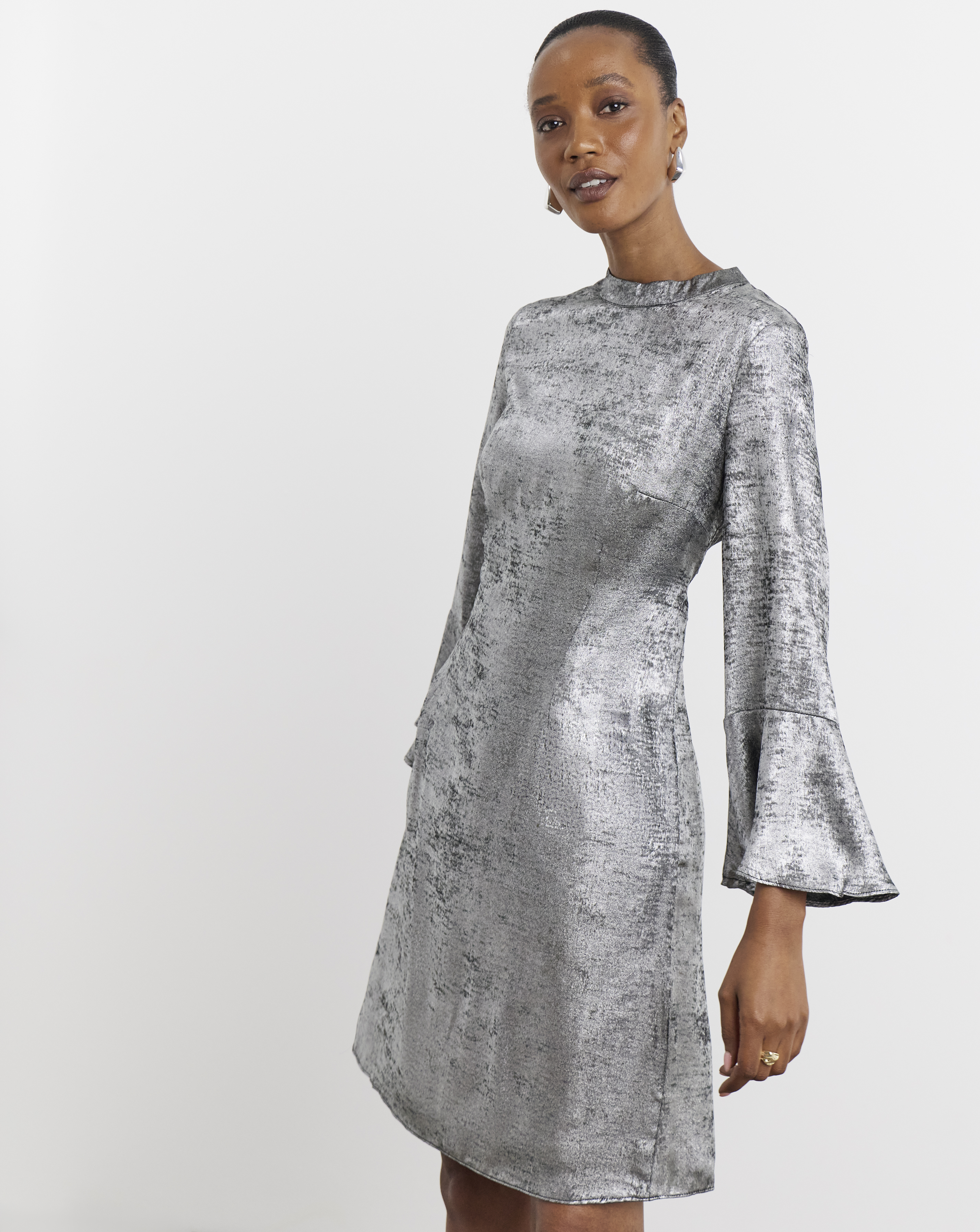 Joanna Hope Silver Foil Dress