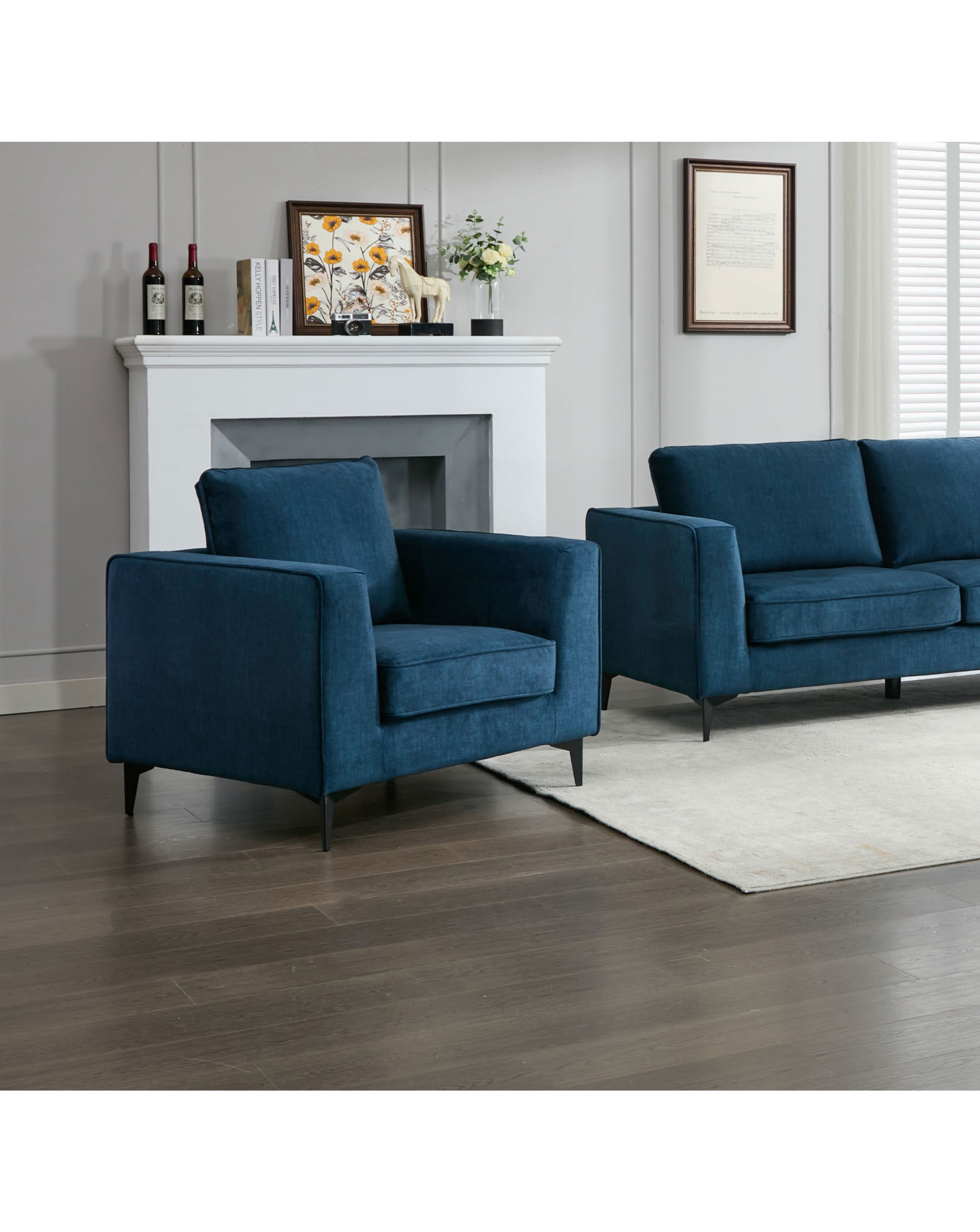- Ashford Armchair In Deep Ocean Fabric - Image 4