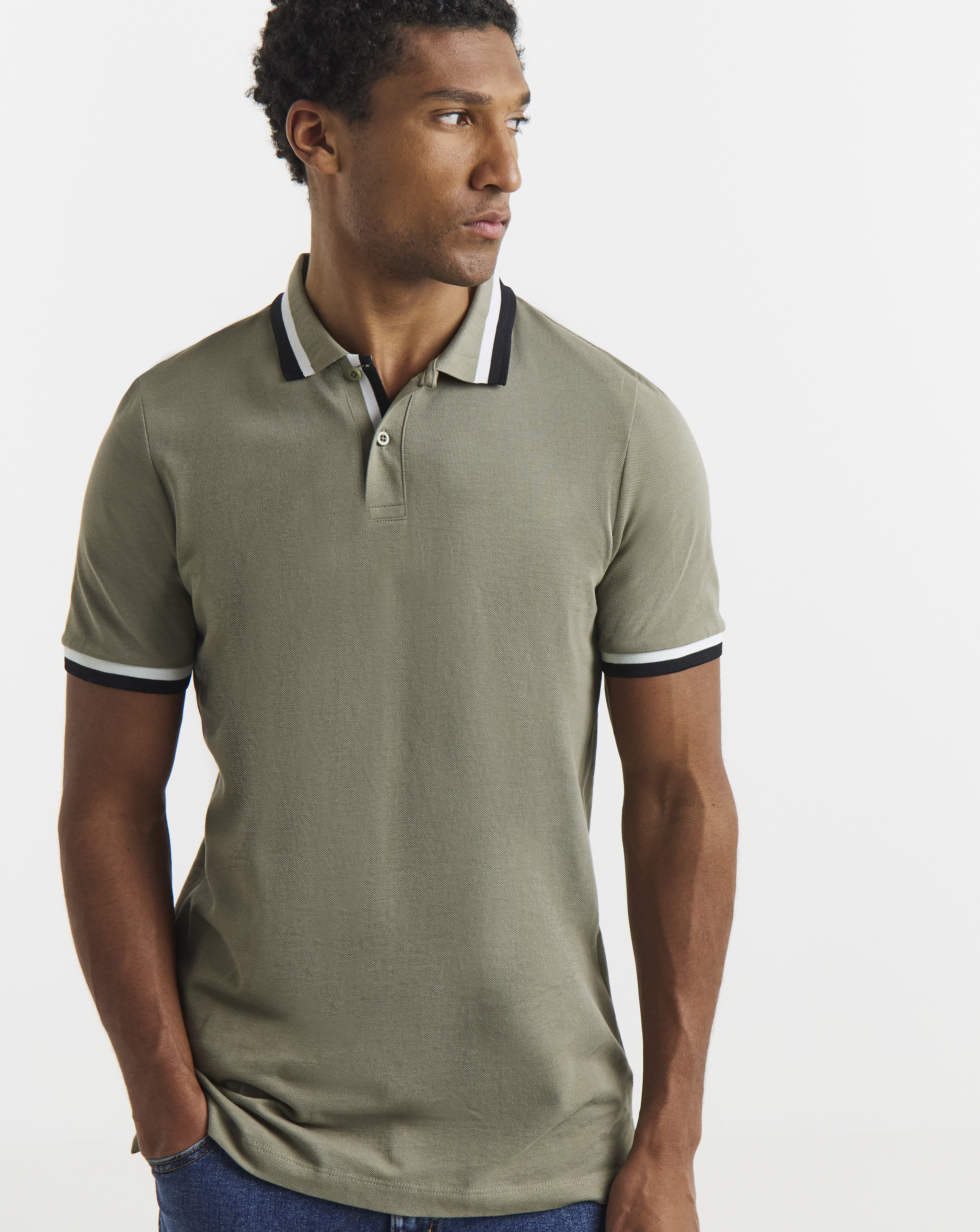 Tipped Pique Polo Long