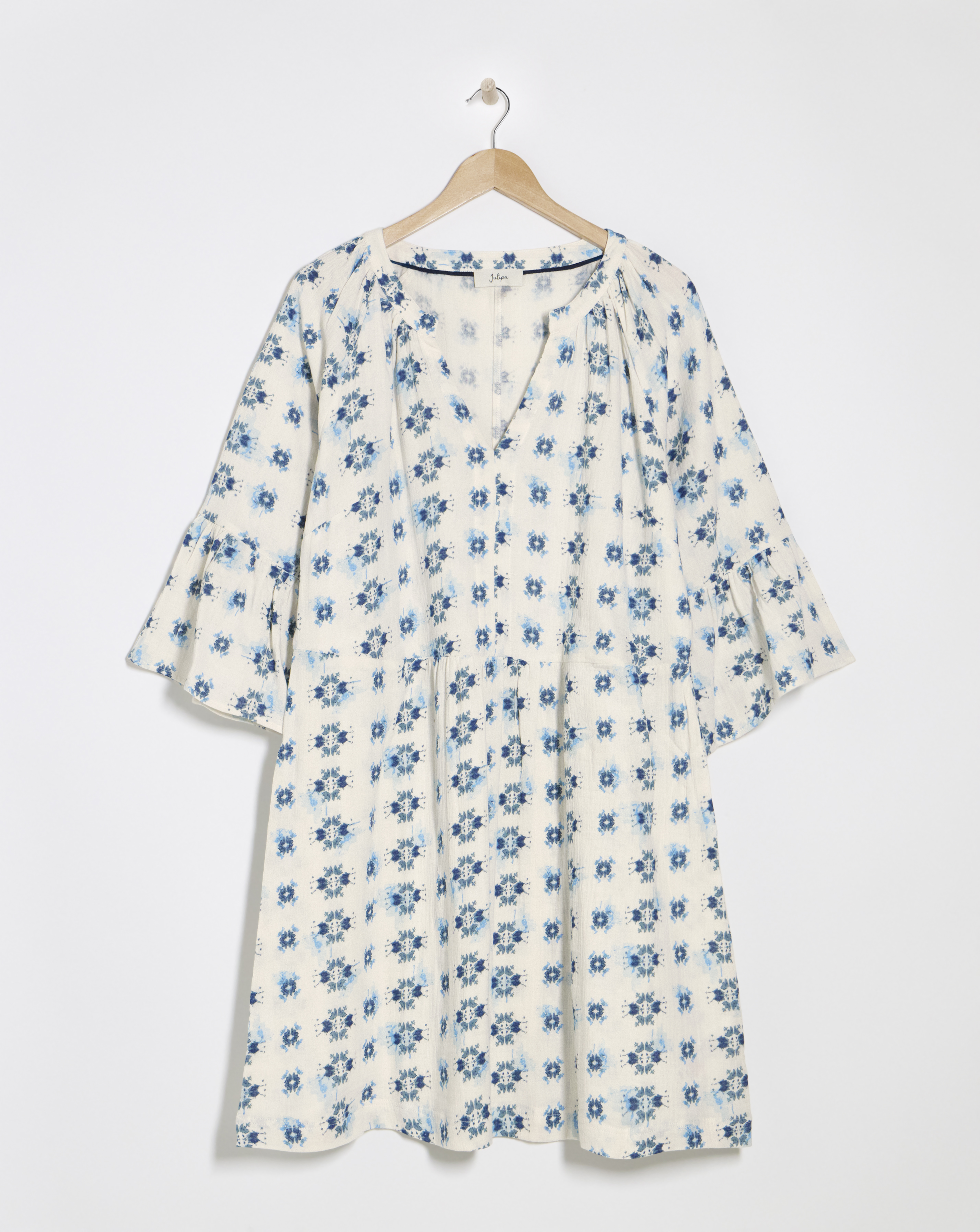Julipa Printed Pure Cotton Textured Shift Dress
