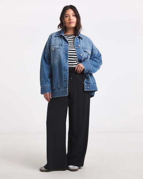 Simply Be Black Wide Leg Trousers